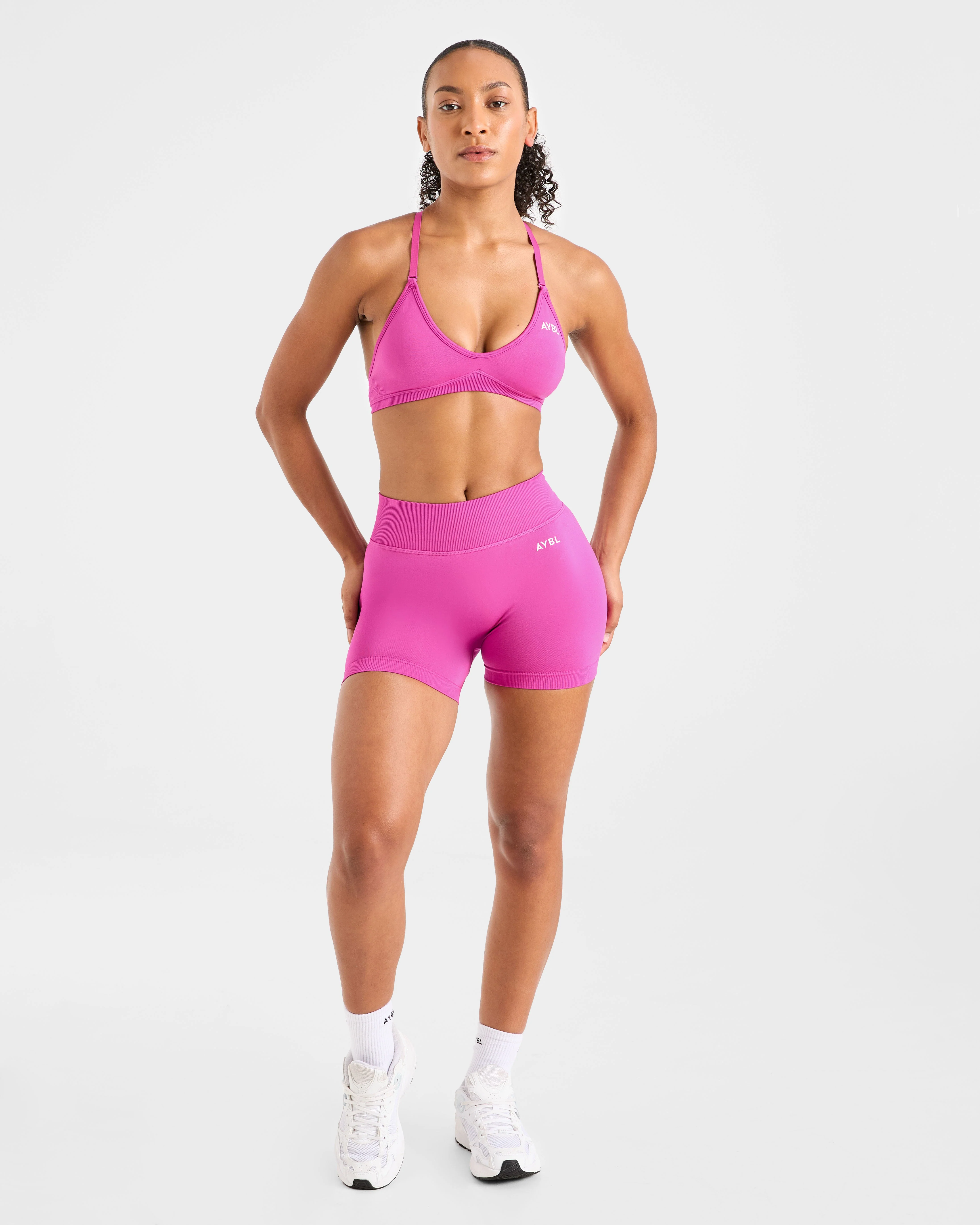 Adapt Seamless Strappy Sports Bra - Rose - Image 3