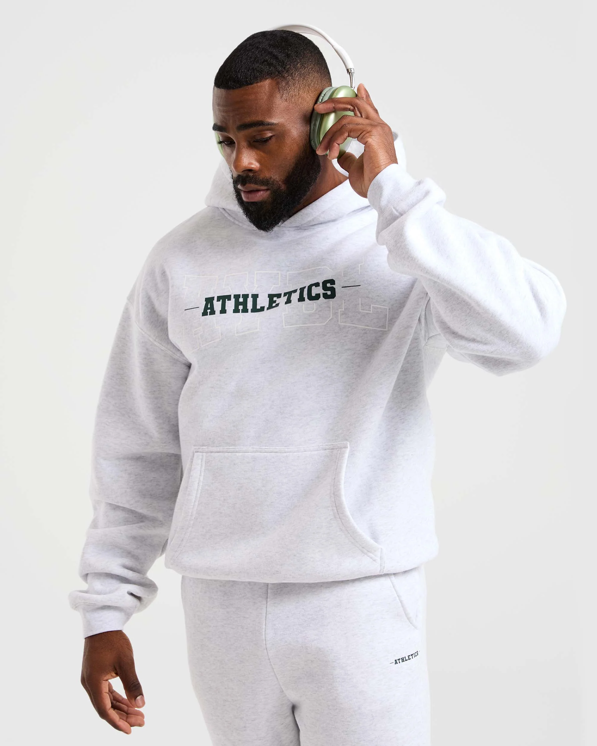 Athletics Oversized Hoodie - Gris Marl - Image 8