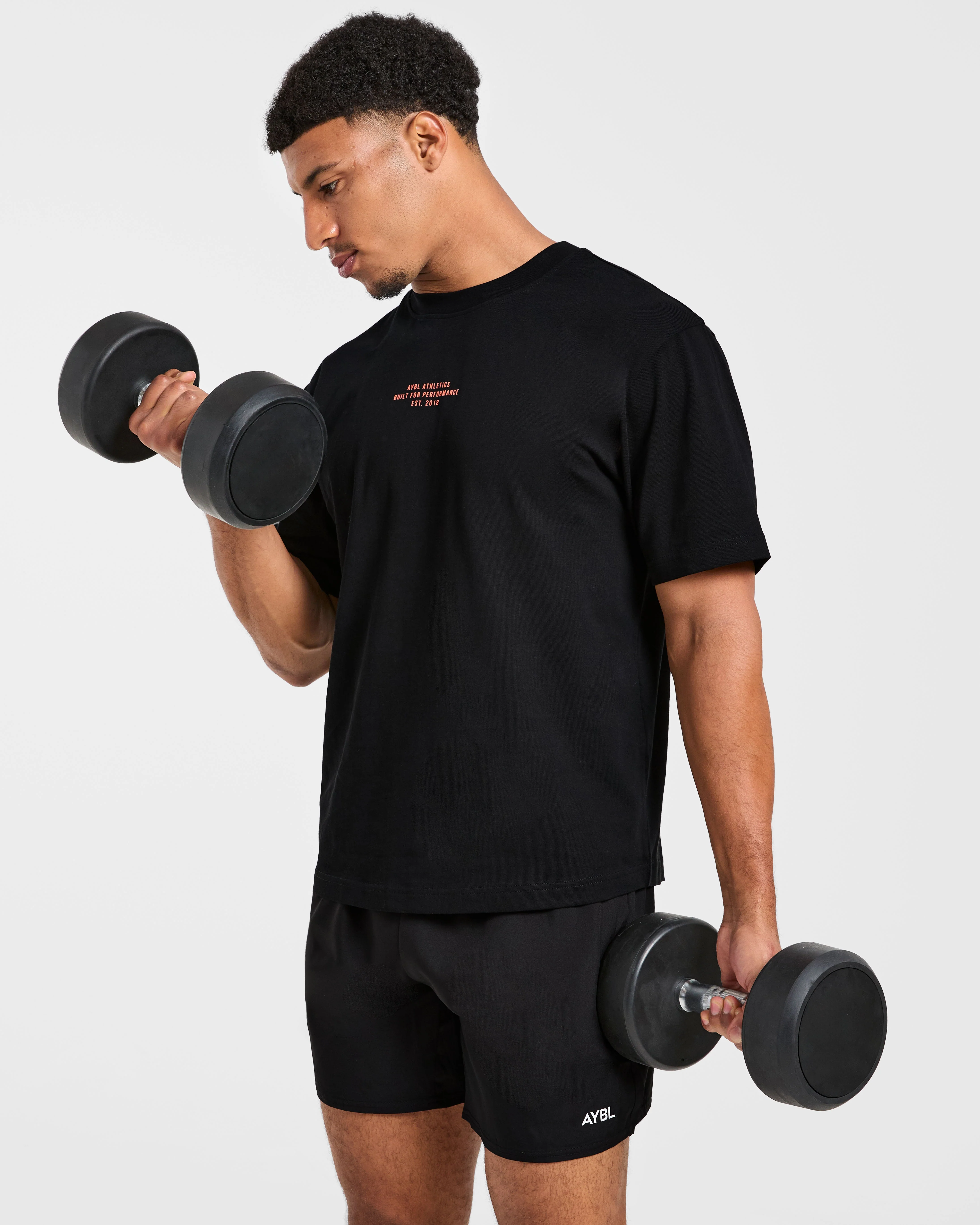 Athletics Performance T Shirt - Noir/Orange - Image 7