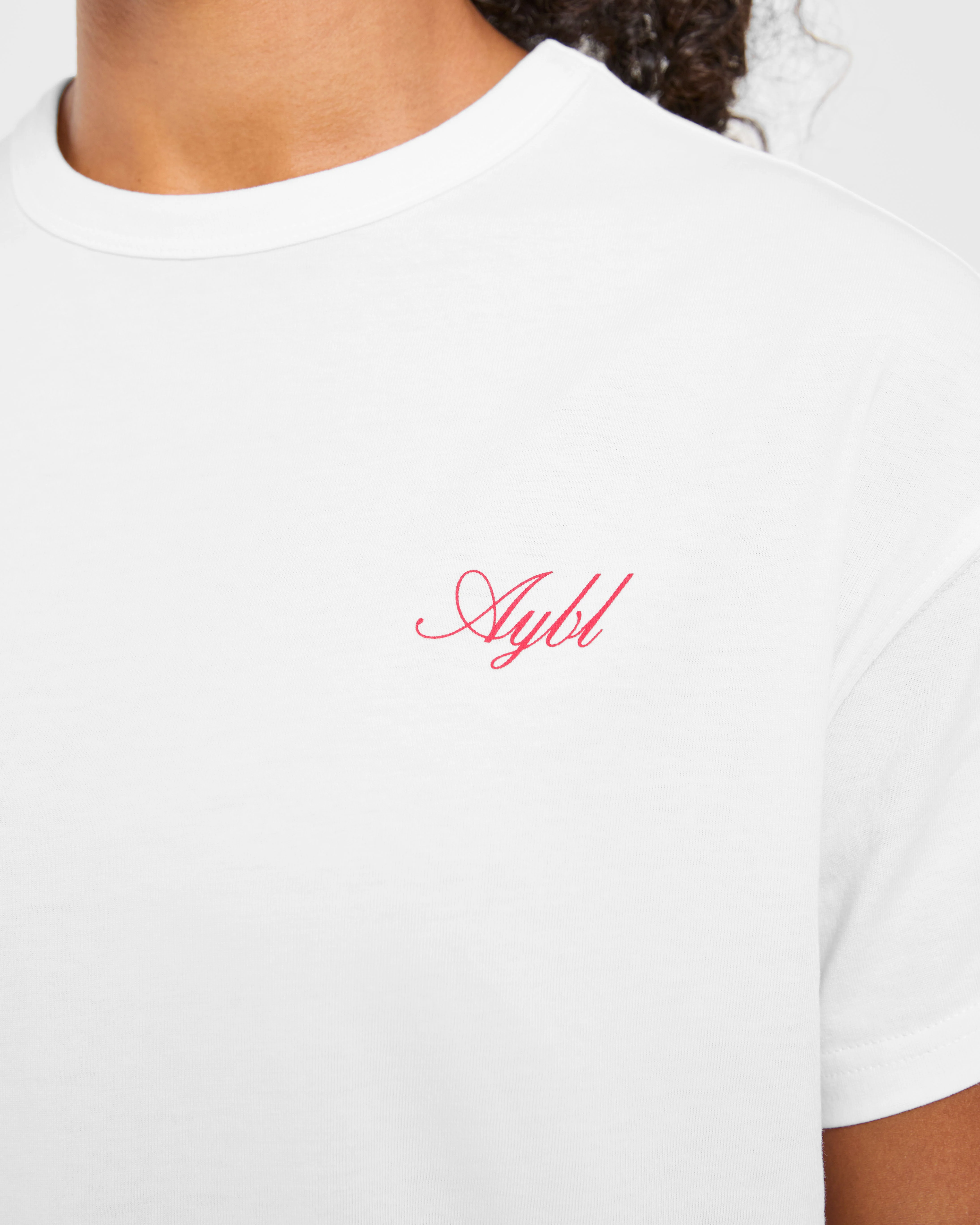 Athletics Sport Dept Oversized T Shirt - Blanc/Rouge - Image 5