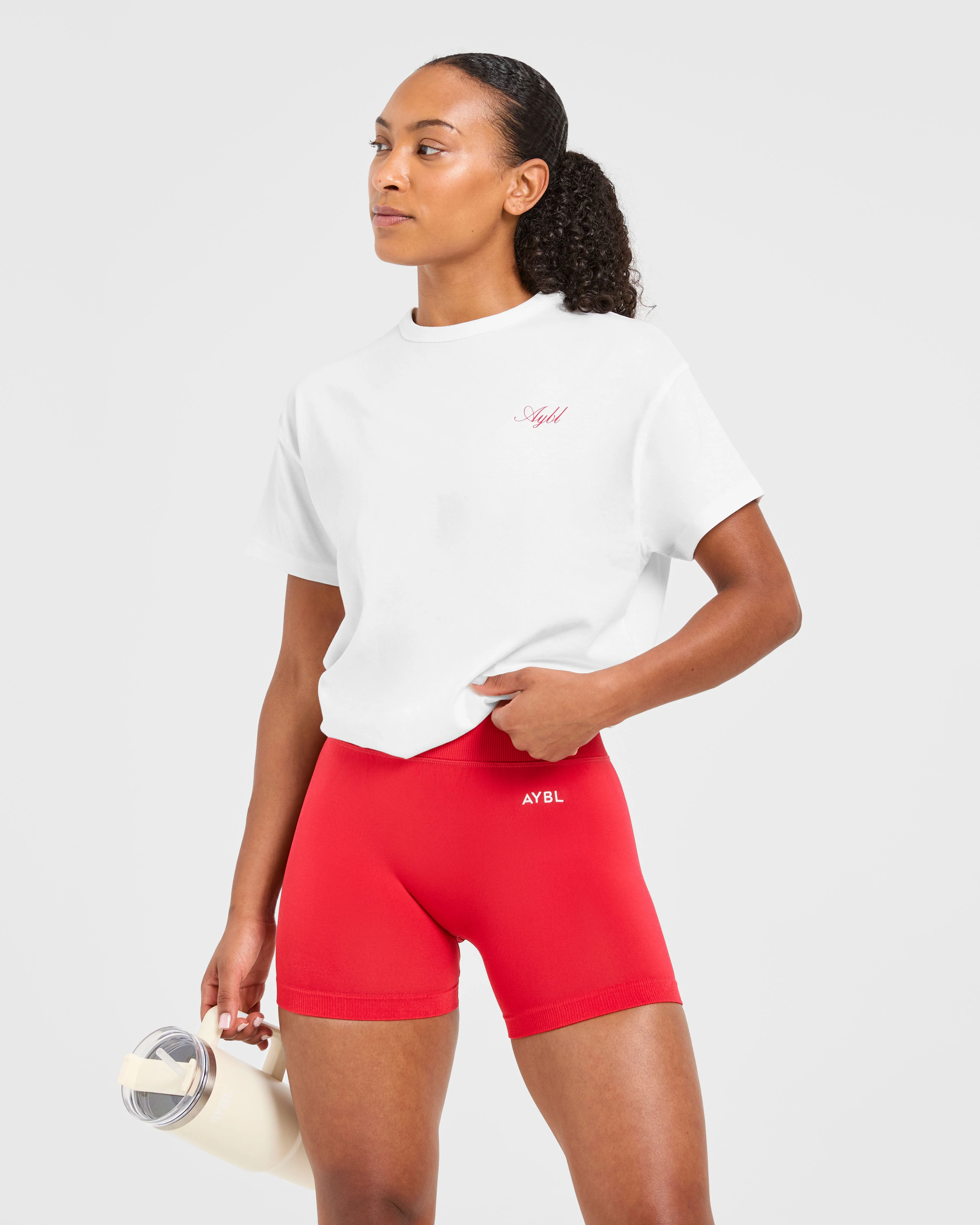 Athletics Sport Dept Oversized T Shirt - Blanc/Rouge - Image 7