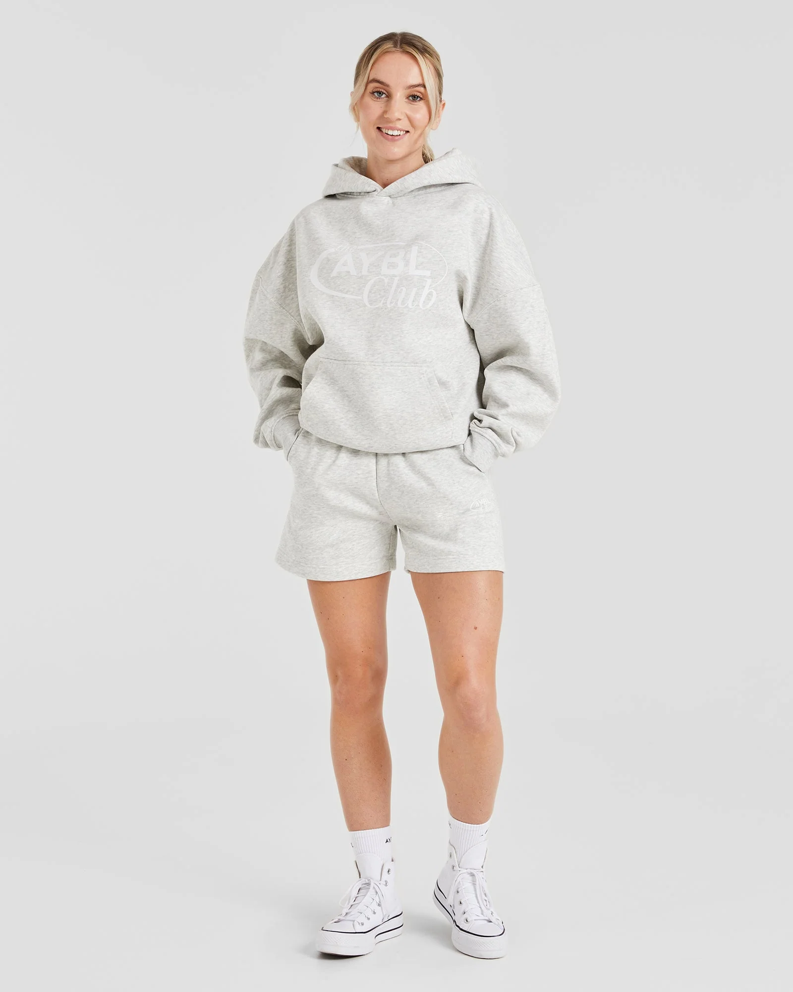 AYBL Club Oversized Hoodie - Gris Marl - Image 3