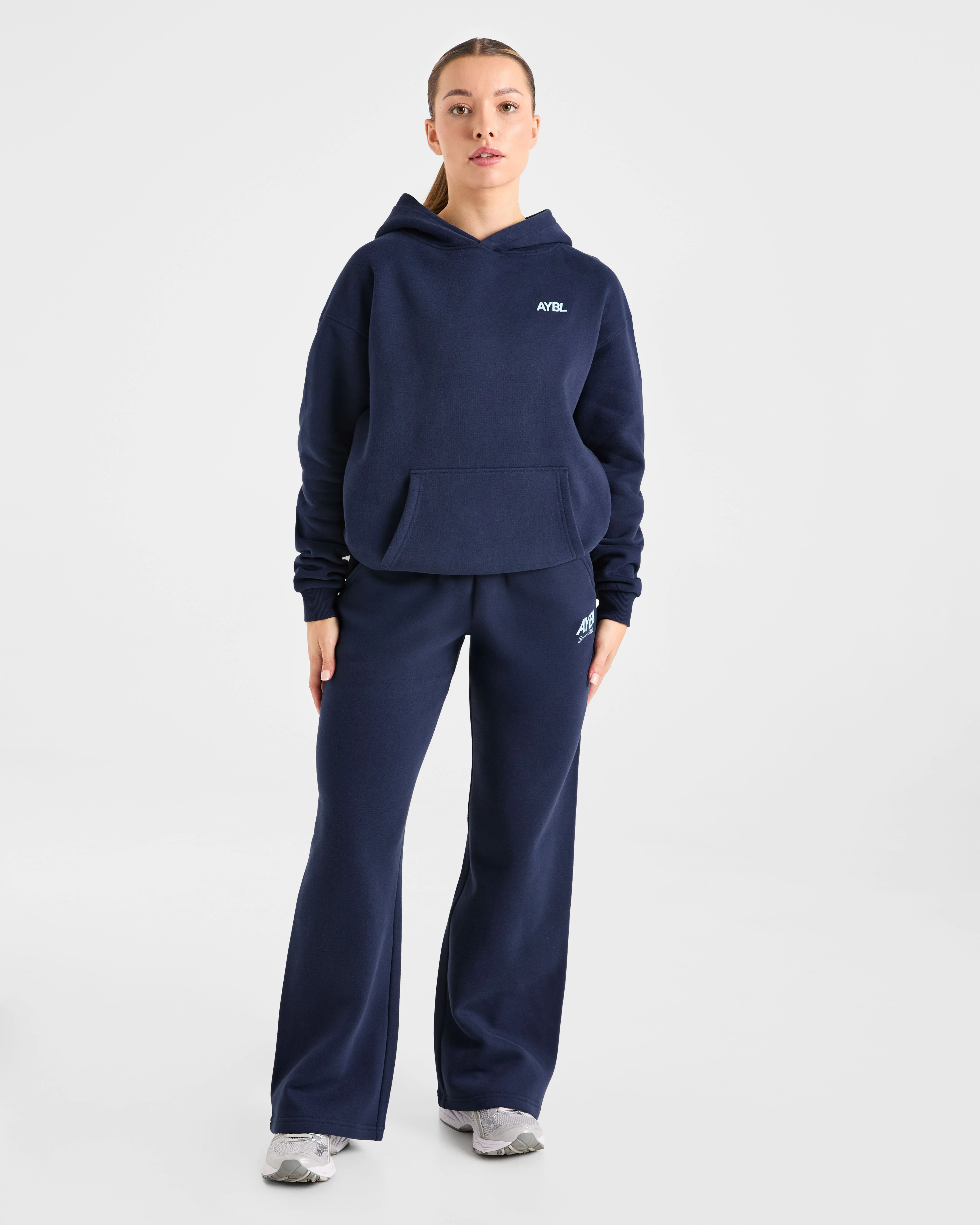 AYBL Sports Club Oversized Hoodie - Navy/Bleu - Image 3