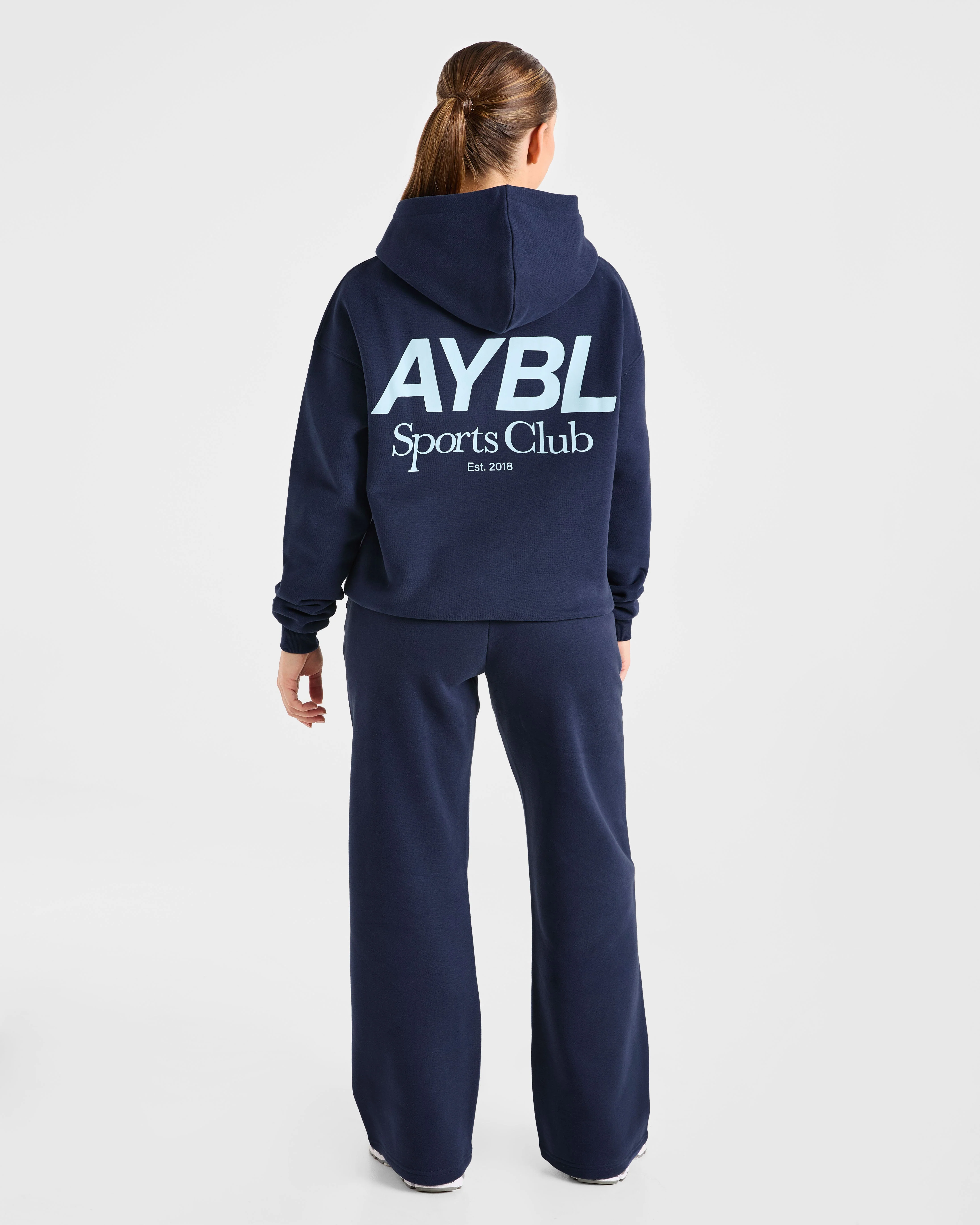 AYBL Sports Club Oversized Hoodie - Navy/Bleu - Image 4