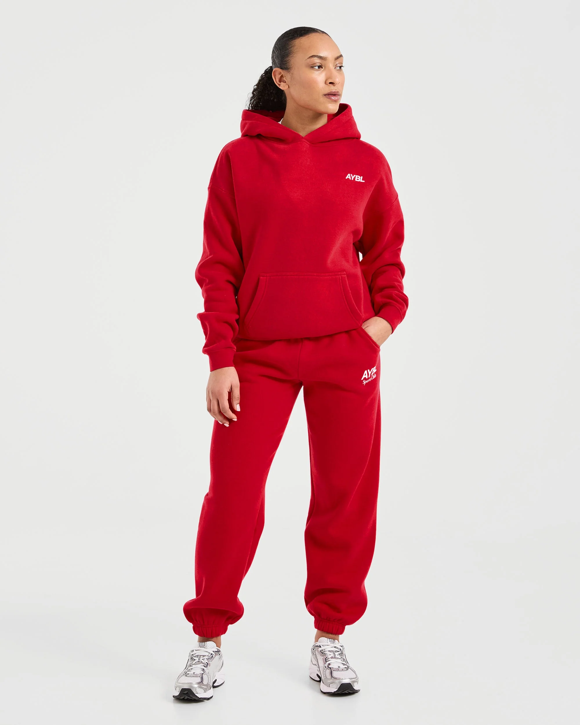 AYBL Sports Club Oversized Hoodie - True Rouge - Image 4