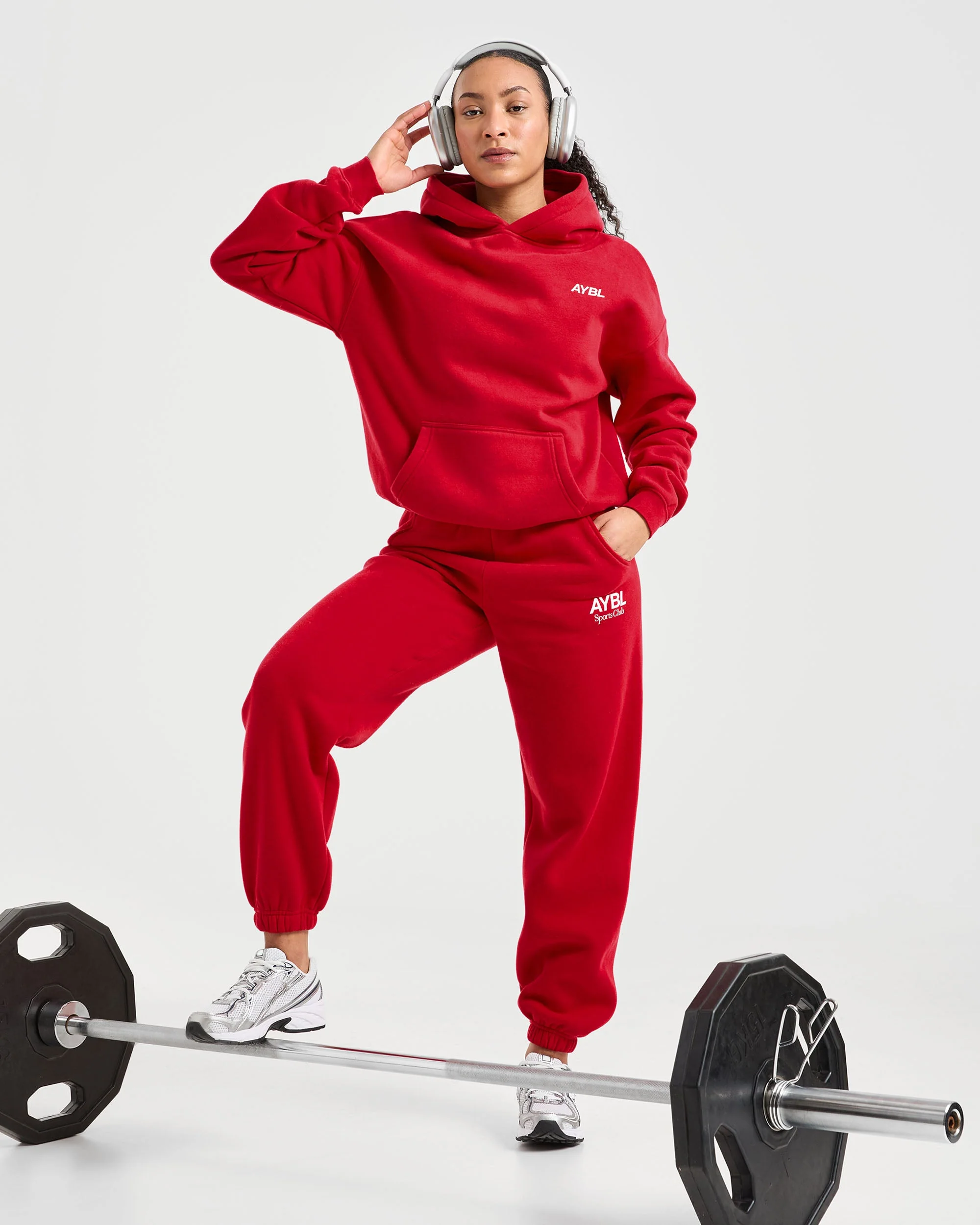 AYBL Sports Club Oversized Hoodie - True Rouge - Image 7