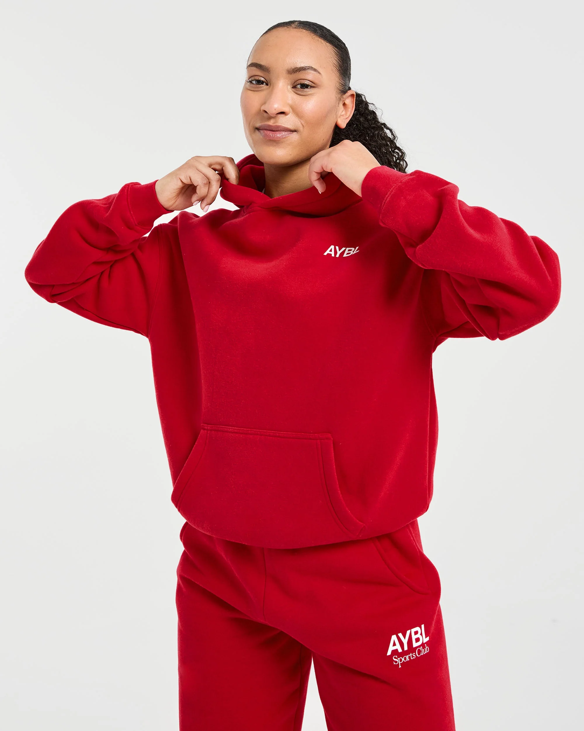 AYBL Sports Club Oversized Hoodie - True Rouge - Image 8