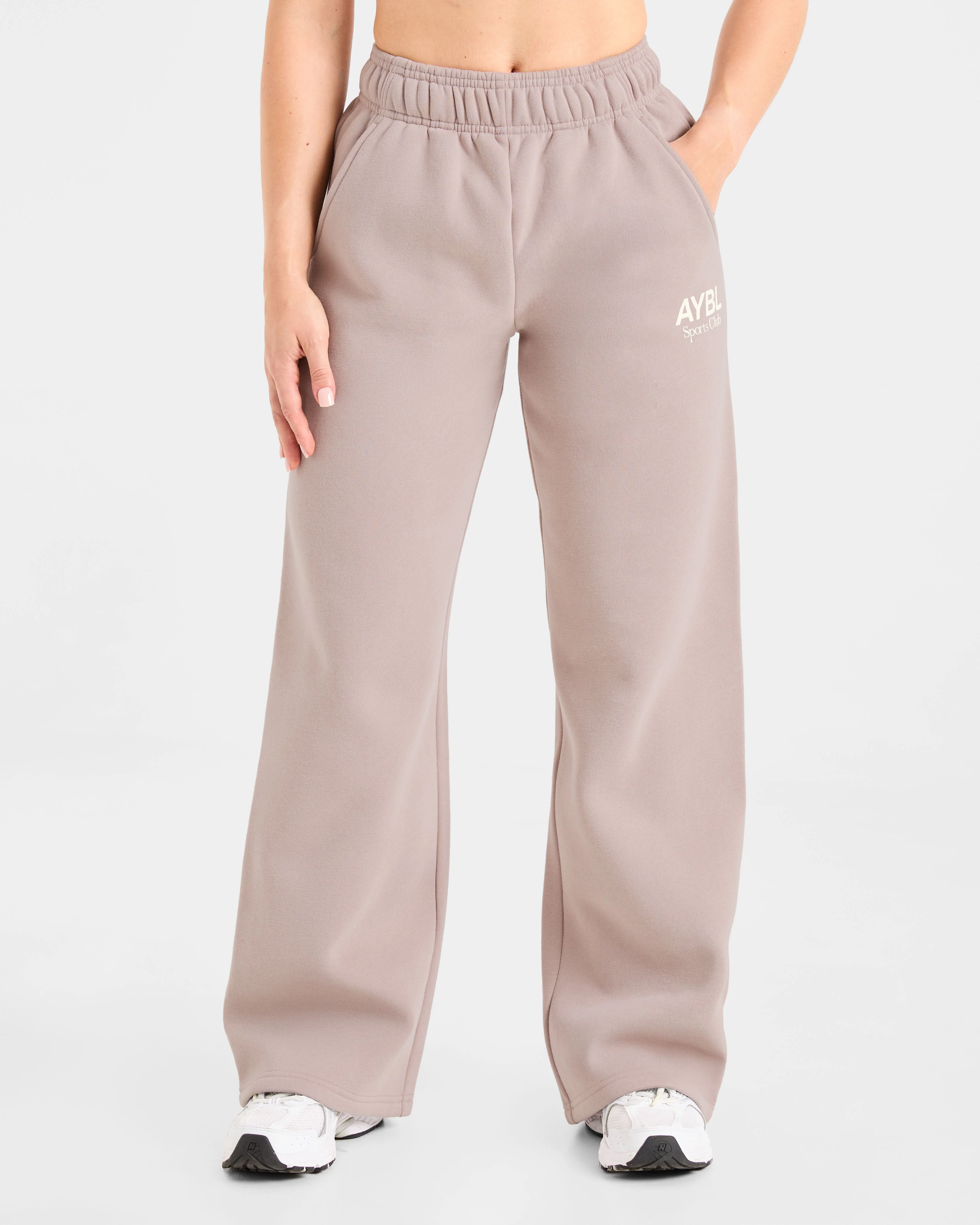 AYBL Sports Club Oversized Straight Leg Joggers - Mink Rose