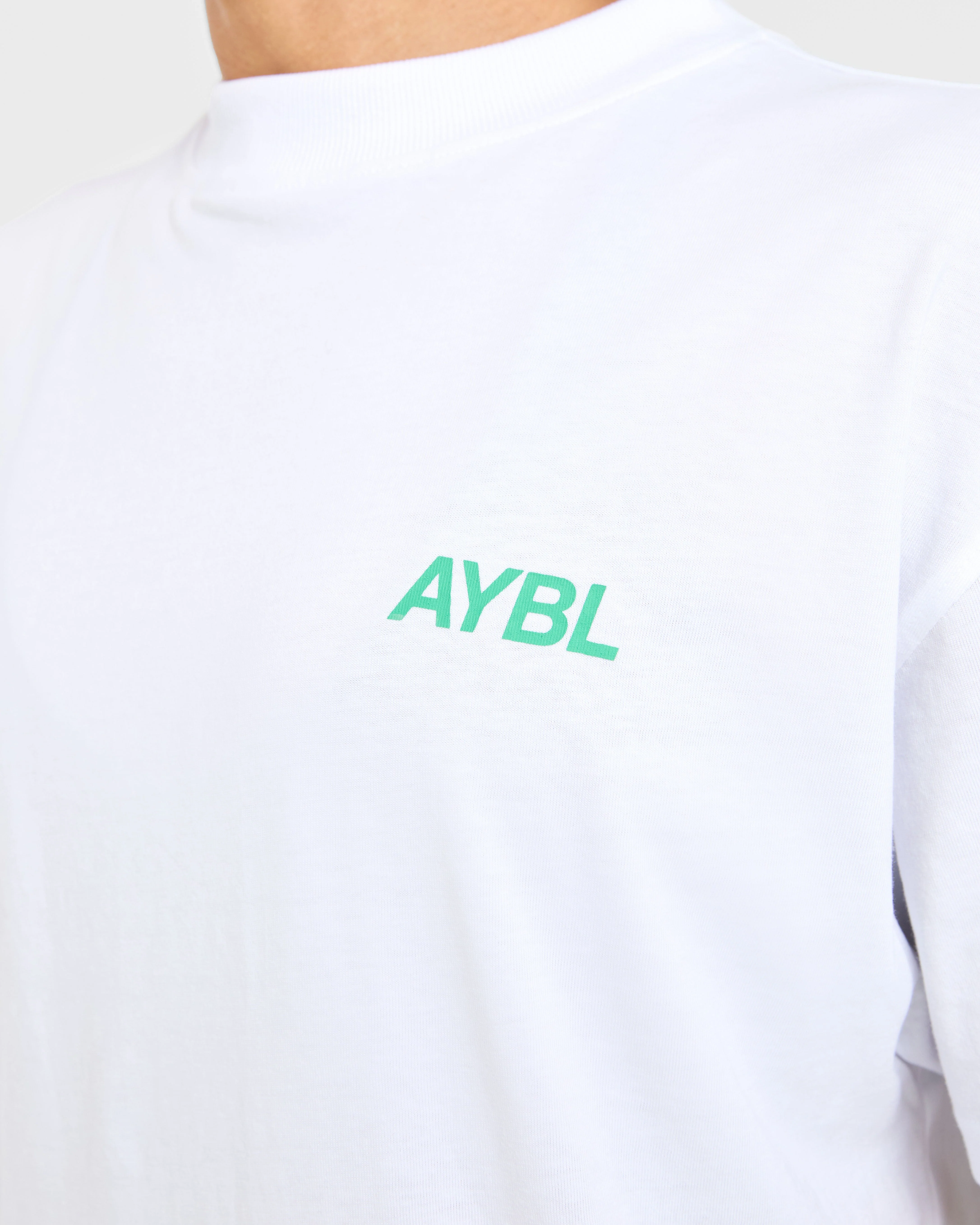 AYBL Sports Club Oversized T Shirt - Blanc/Racing Vert - Image 5