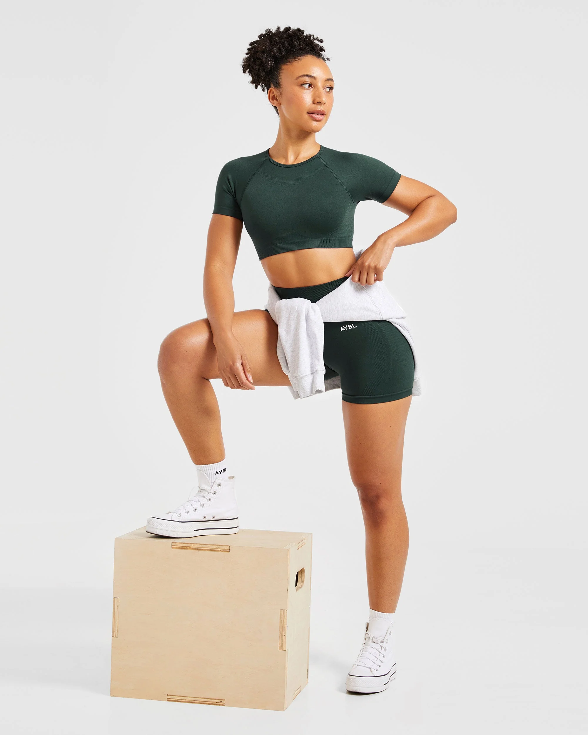 Balance V3 Seamless Crop Top - Dark Vert - Image 8