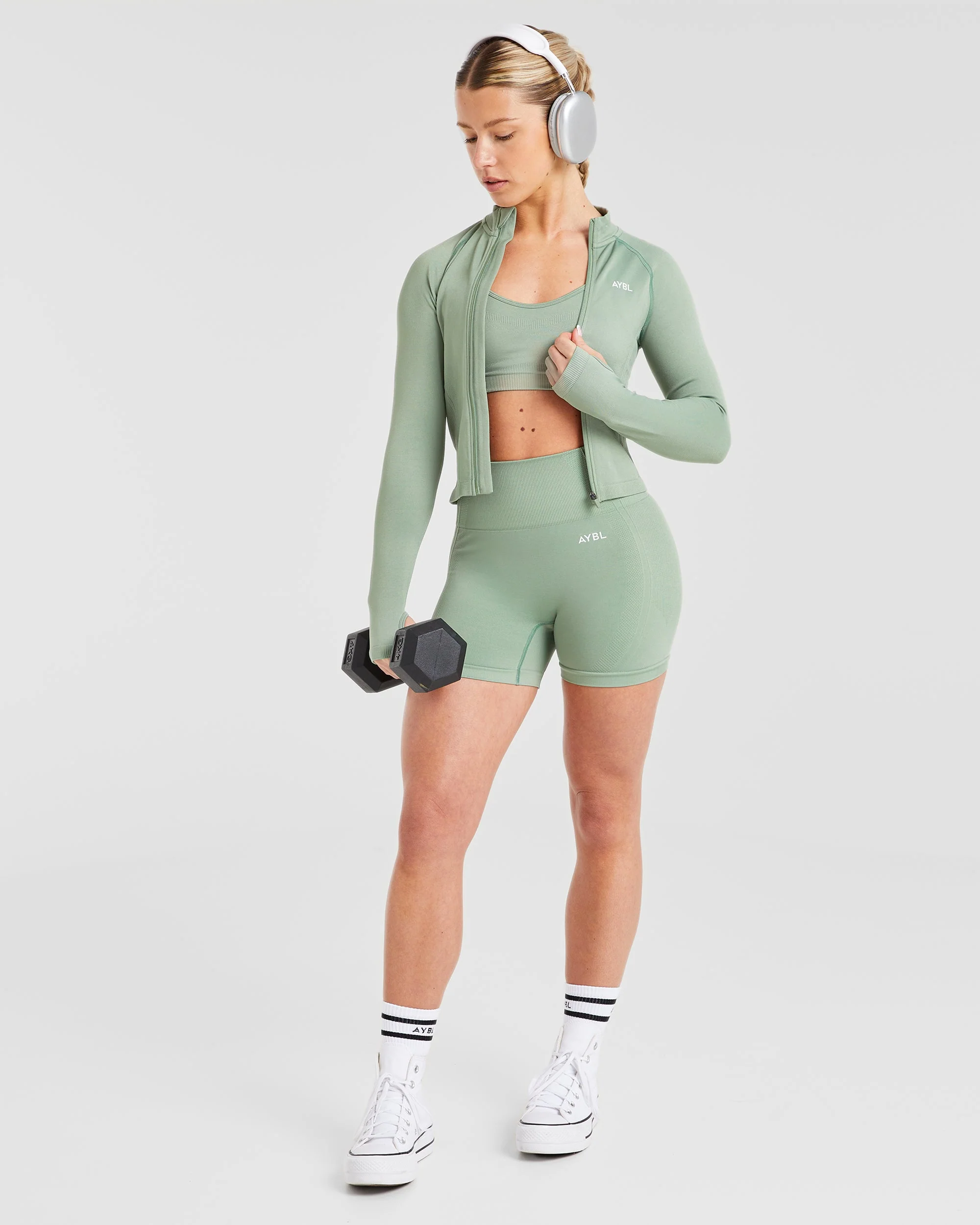 Balance V3 Seamless Strappy Sports Bra - Grove Vert - Image 8