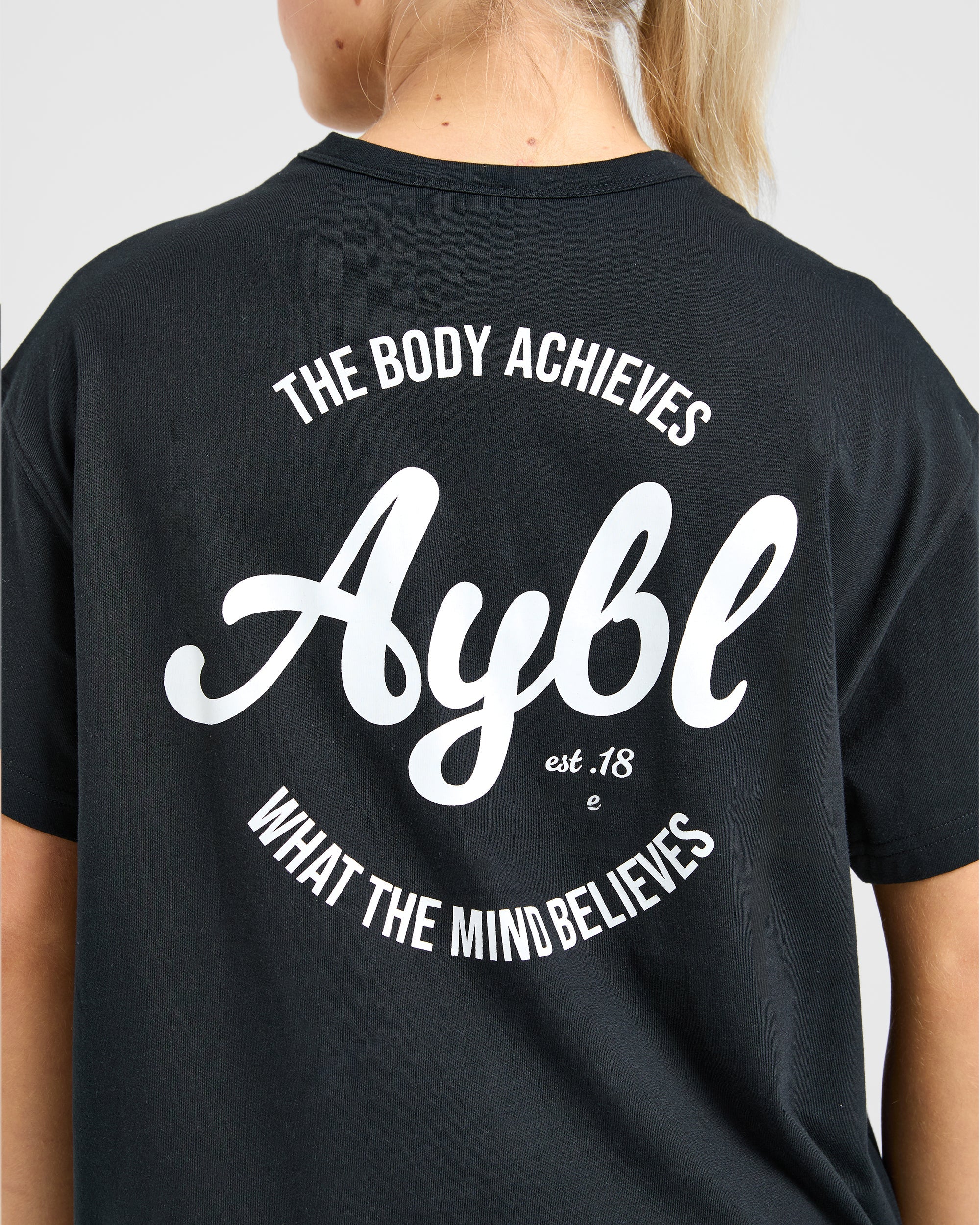 Body Achieve Mind Believe Oversized T Shirt - Noir - Image 5