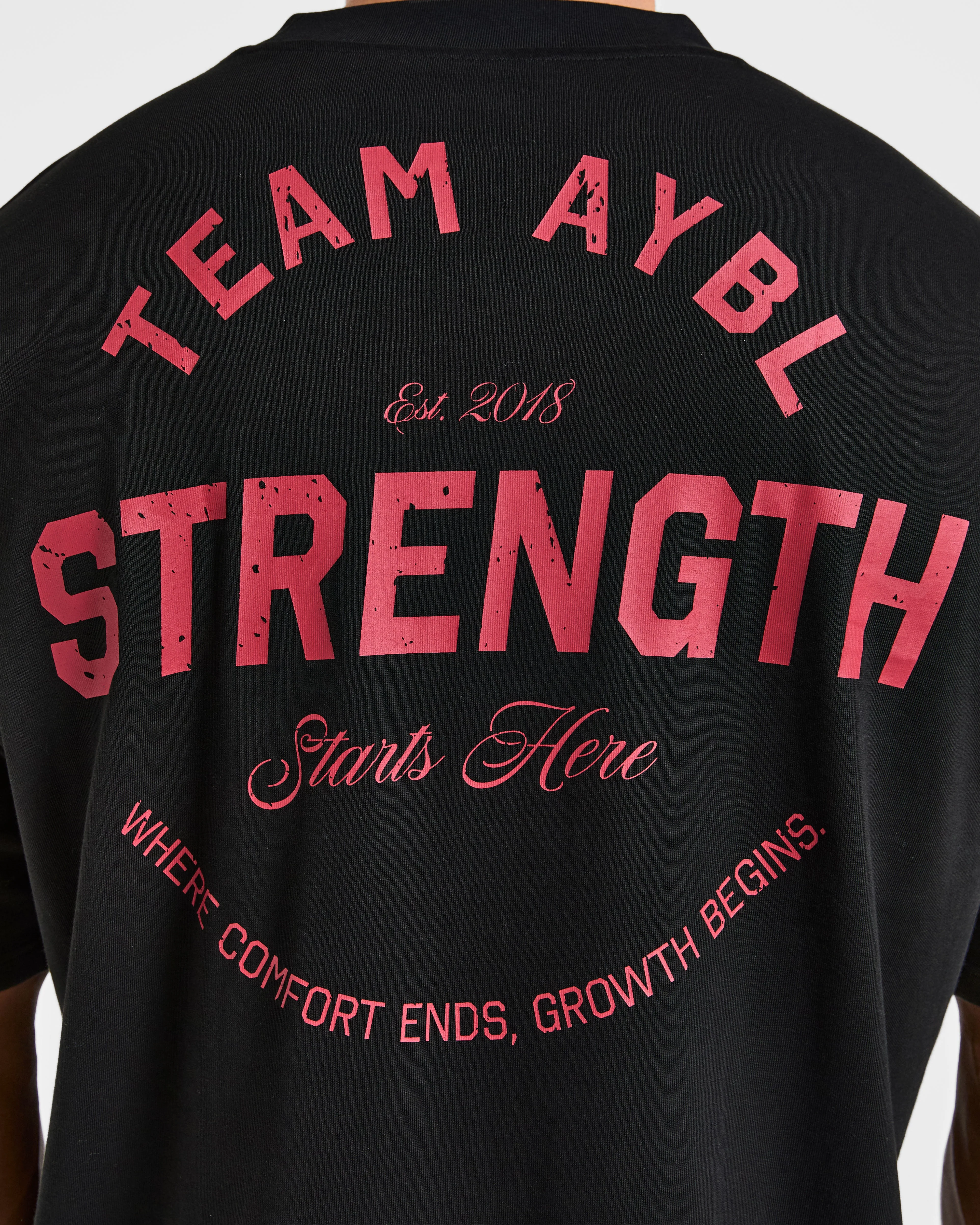 Cam Kissel x Strength Starts Here Oversized T Shirt - Noir/Rouge - Image 6