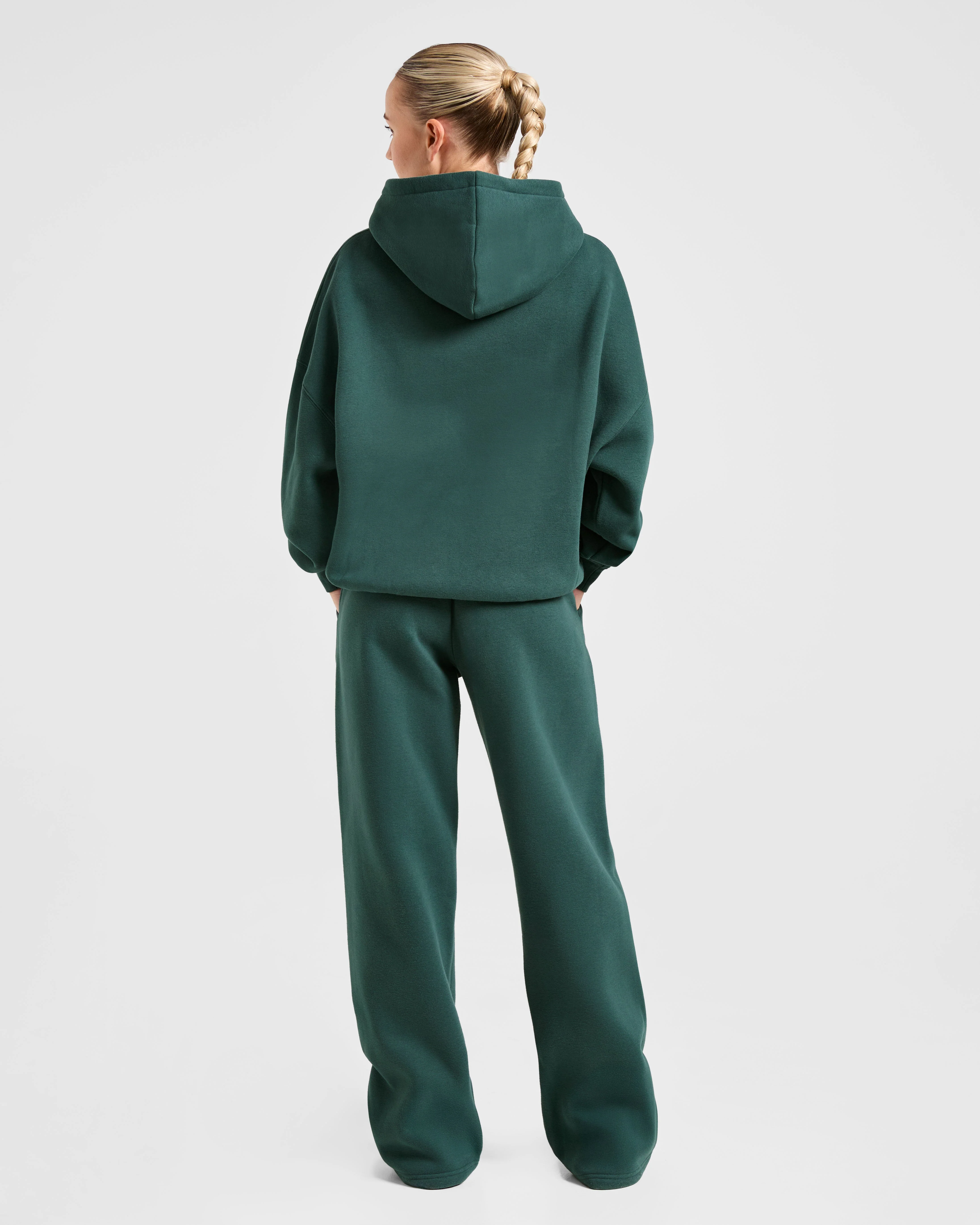 Classic Plush Oversized Straight Leg Joggers - Pine Vert - Image 4