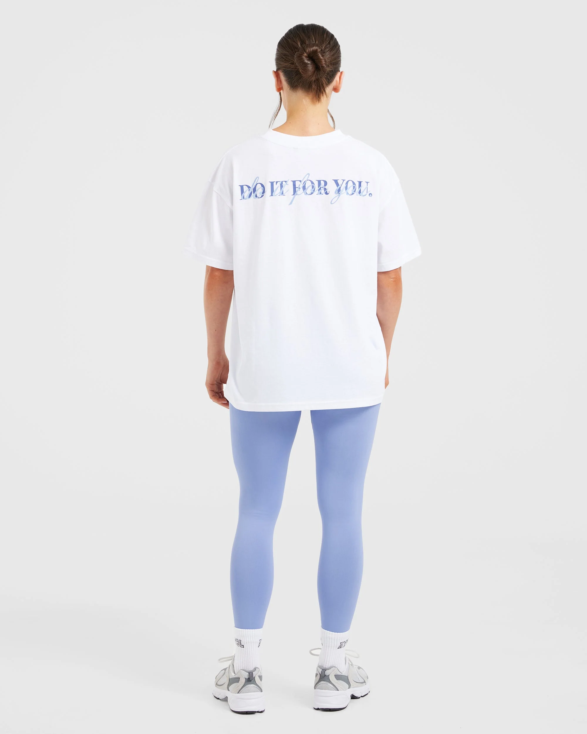 Do It For You Oversized T Shirt - Blanc/Bleu - Image 4