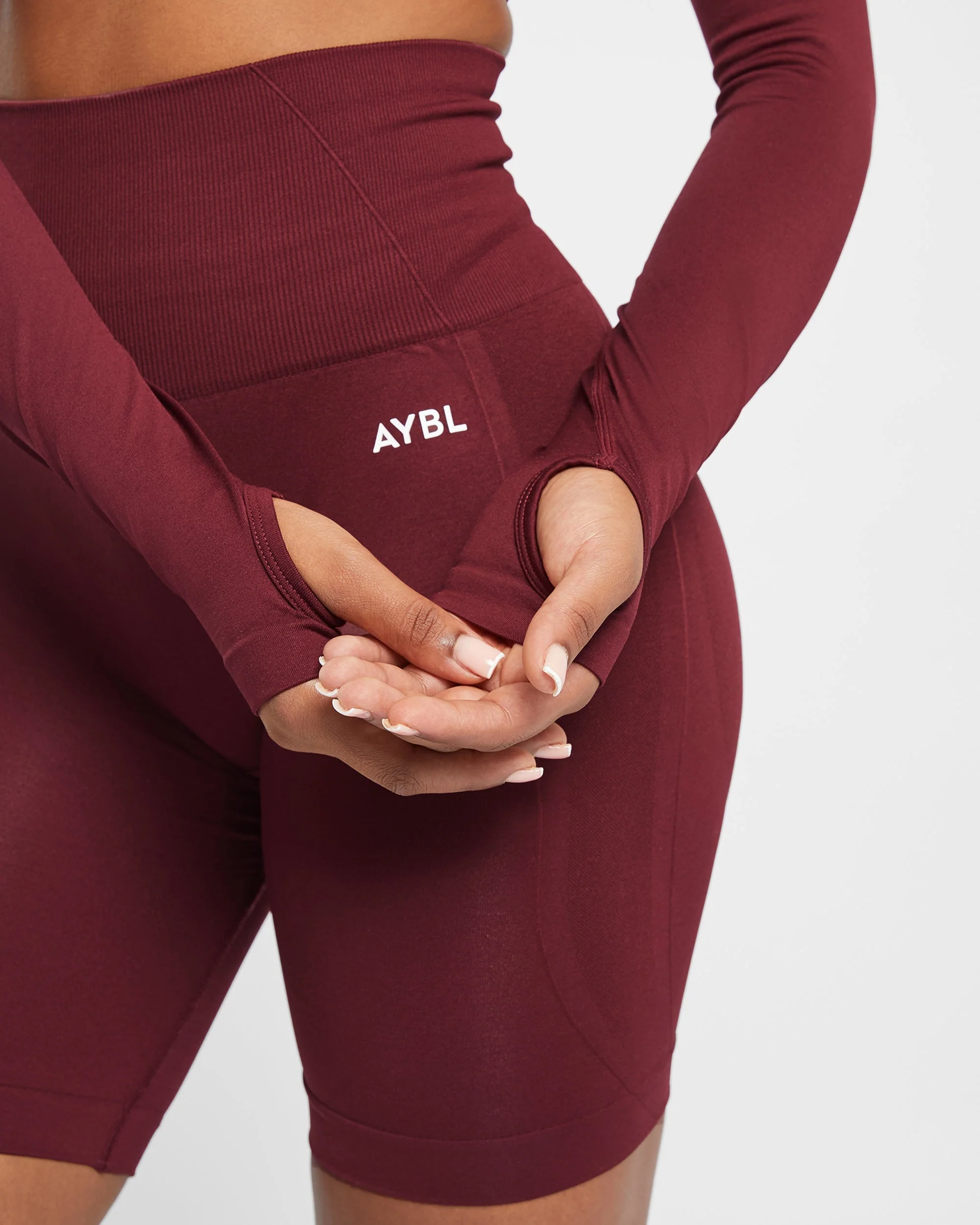 Empower Seamless Long Sleeve Crop Top - Rouge Wine - Image 13