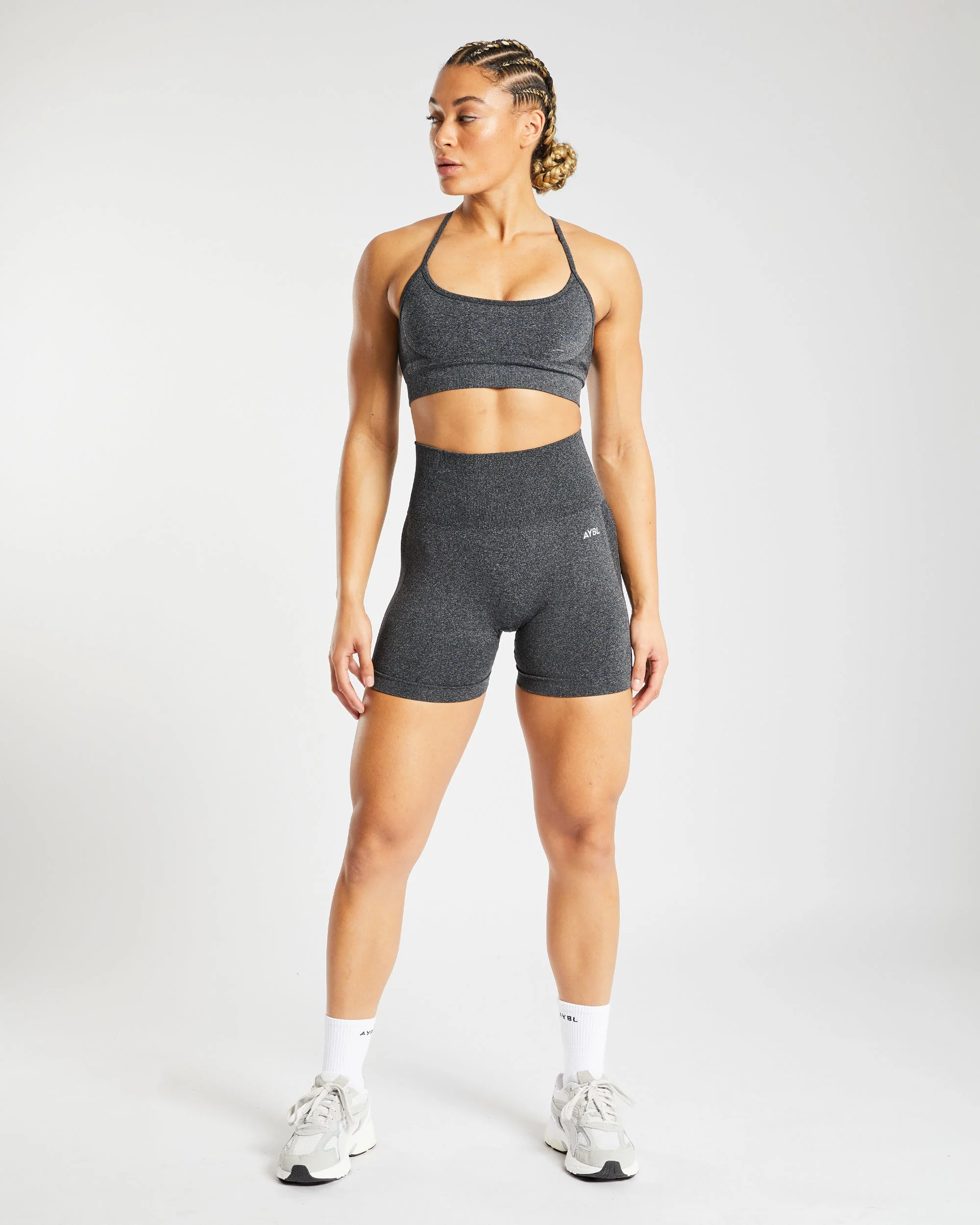 Empower Seamless Shorts - Noir Marl - Image 3
