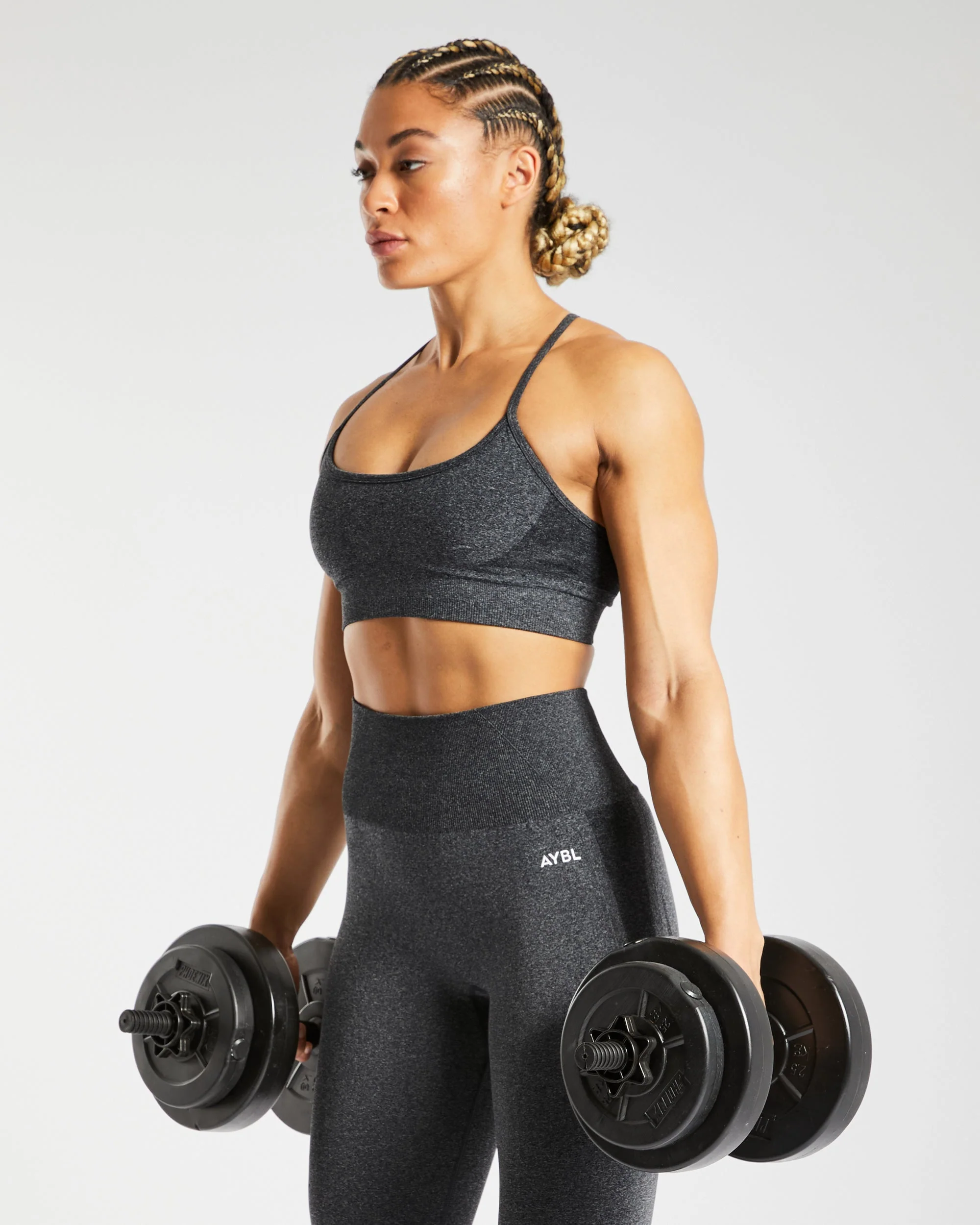 Empower Seamless Sports Bra - Noir Marl - Image 15