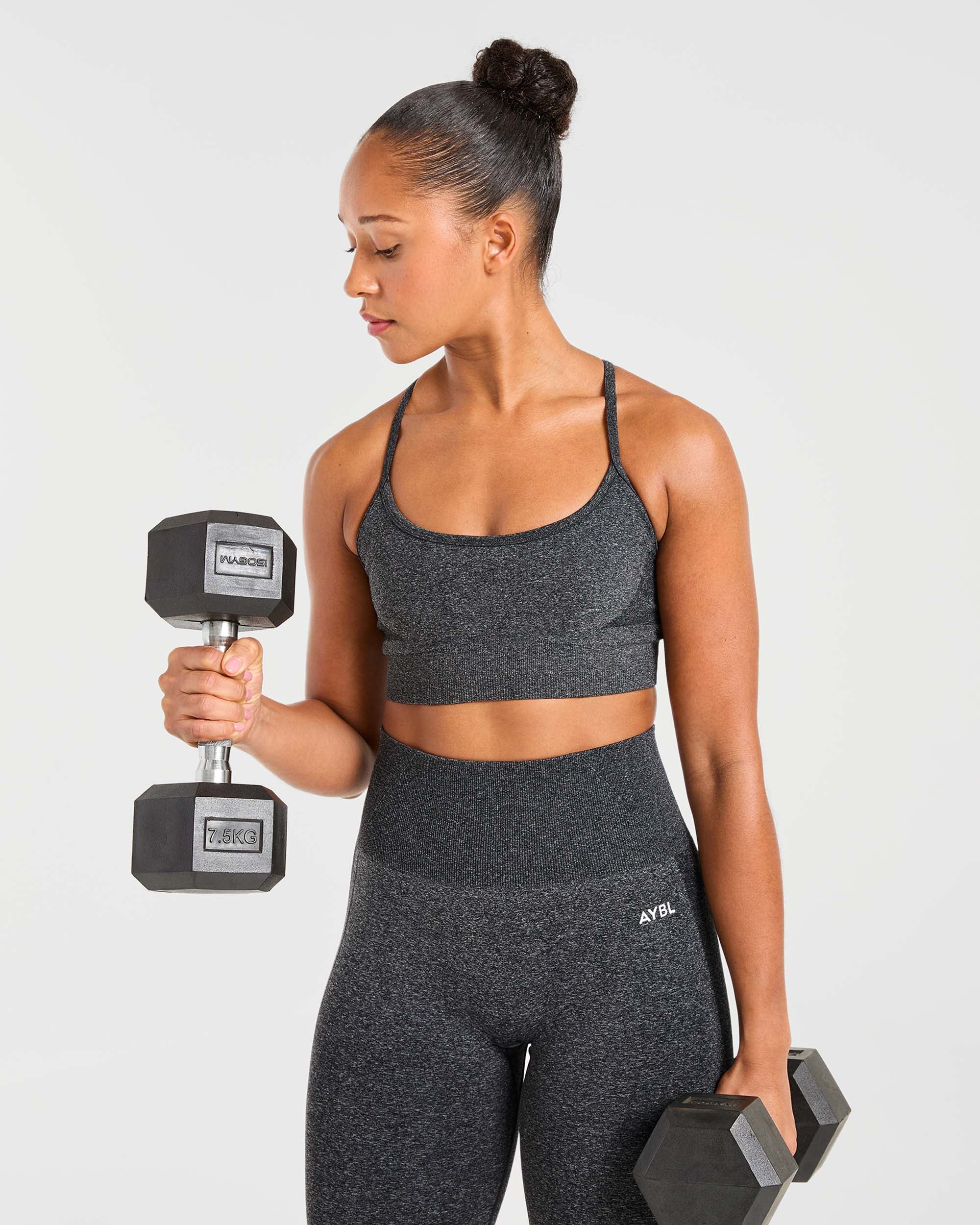 Empower Seamless Sports Bra - Noir Marl - Image 7