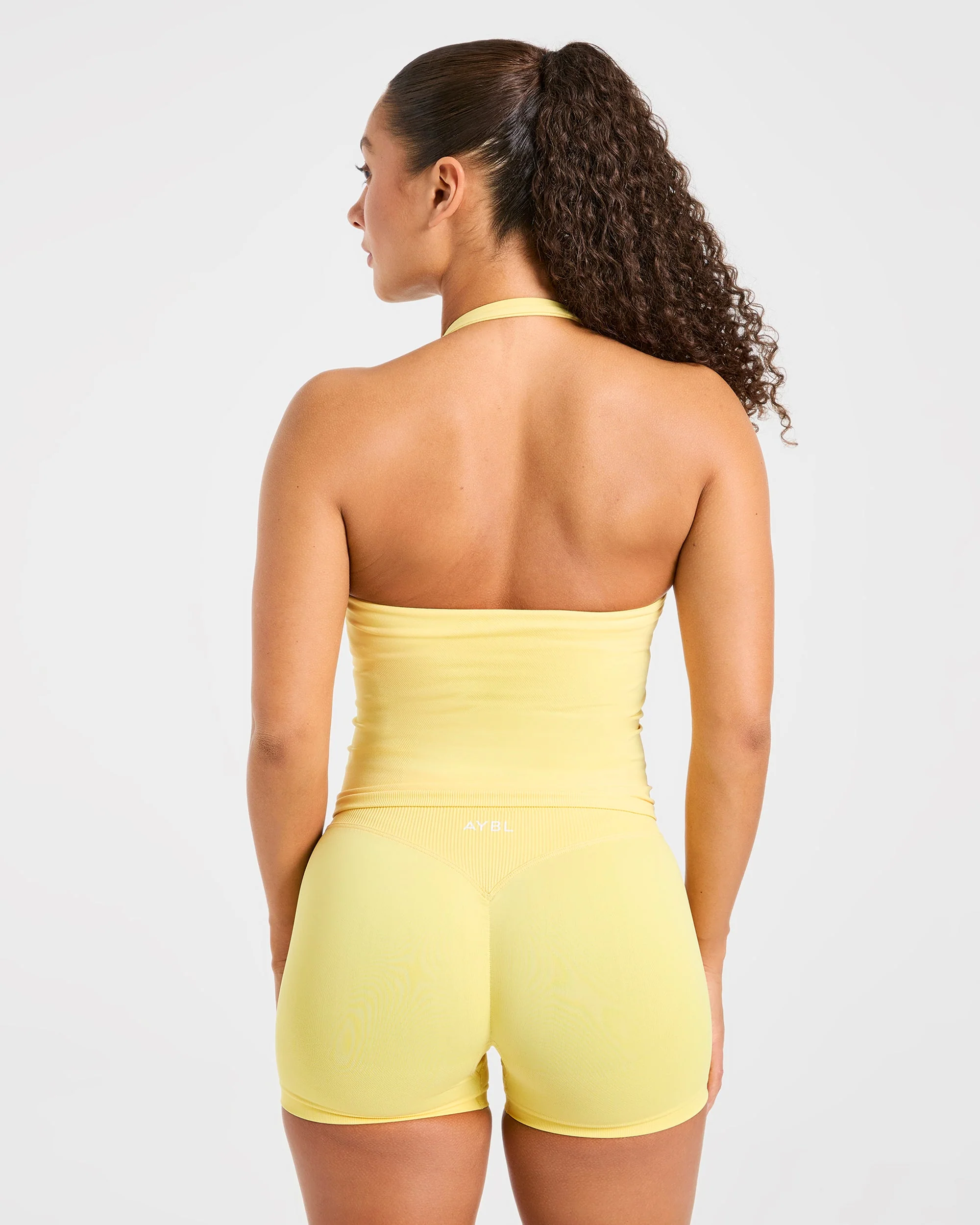 Enhance Seamless Halterneck Top - Bright Jaune - Image 2