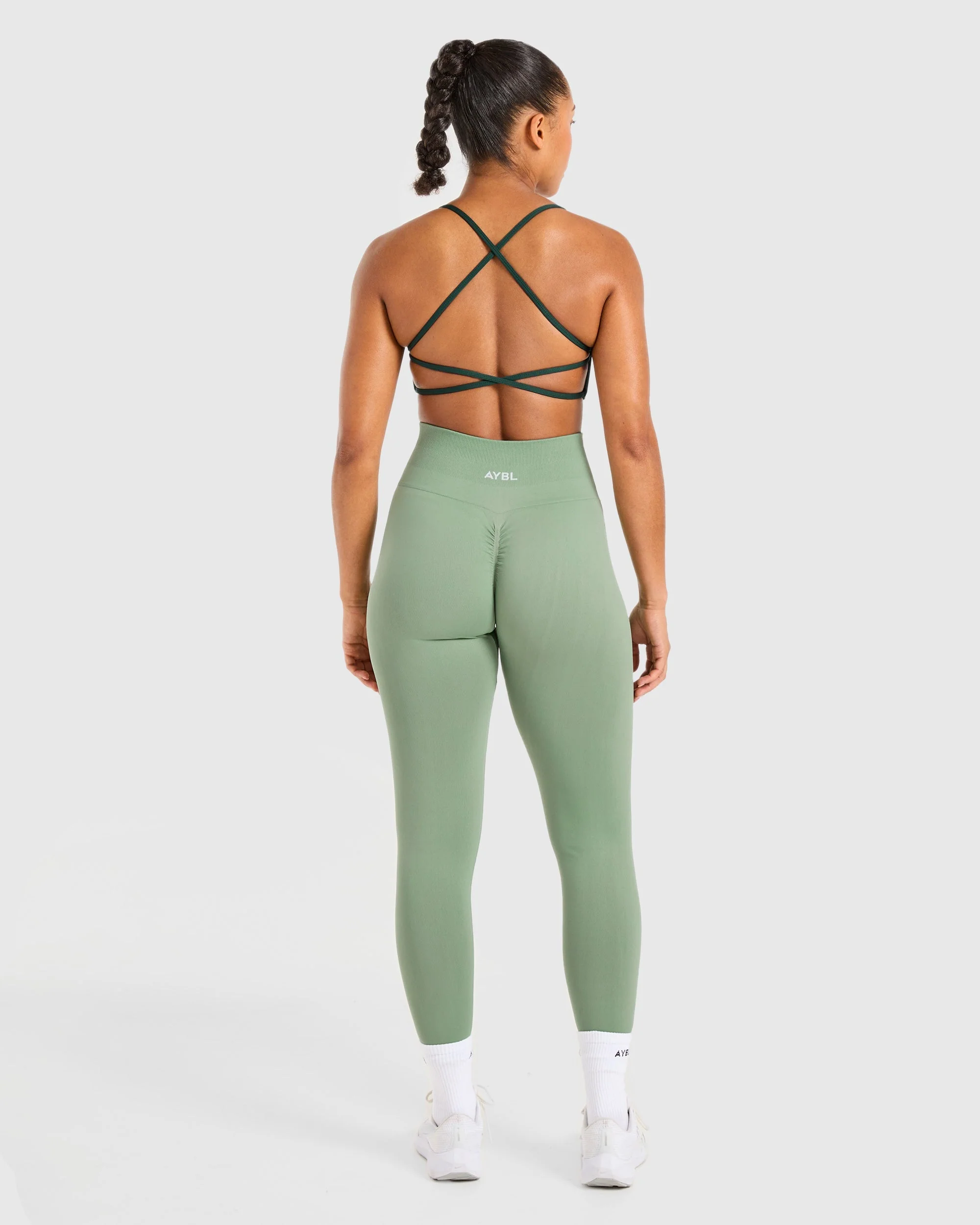 Essential Crossback Sports Bra - Deep Vert - Image 4