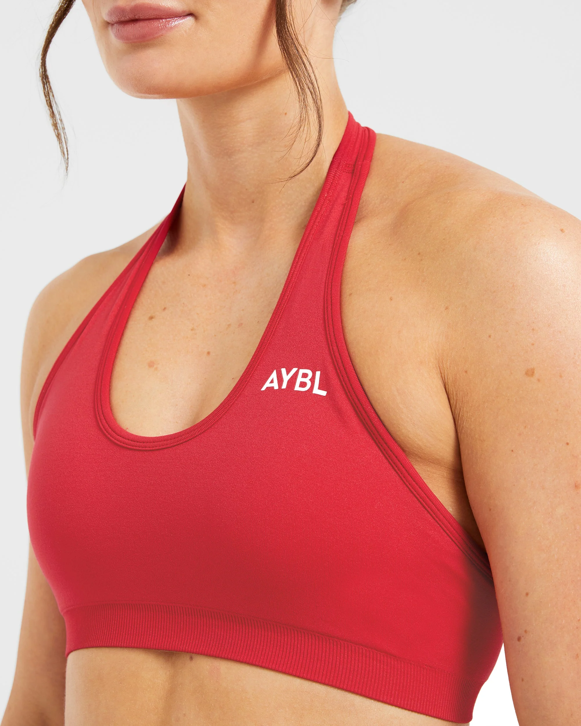 Essential Seamless Halterneck Sports Bra - Rouge - Image 5