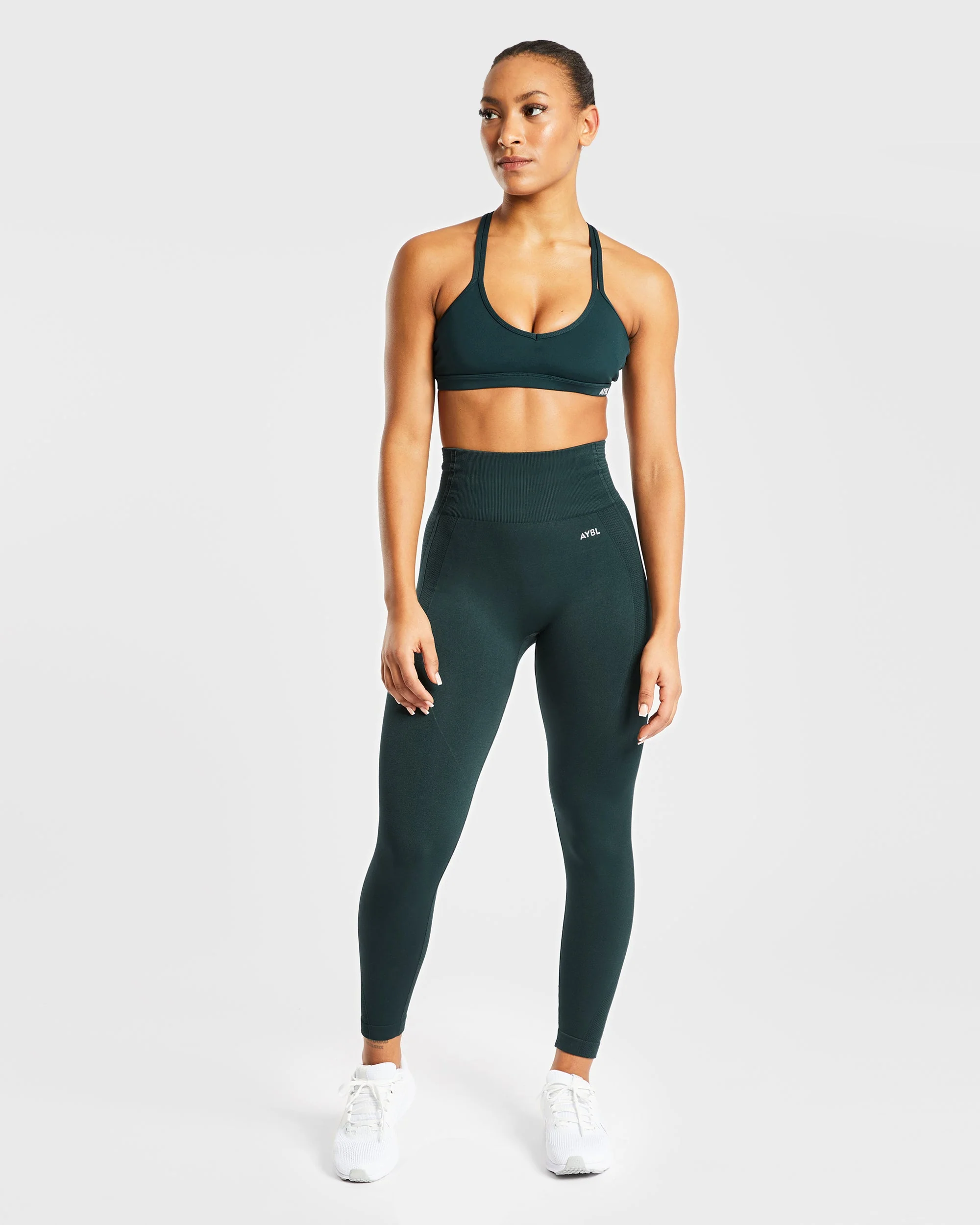 Essential Strappy Sports Bra - Forest Vert - Image 3