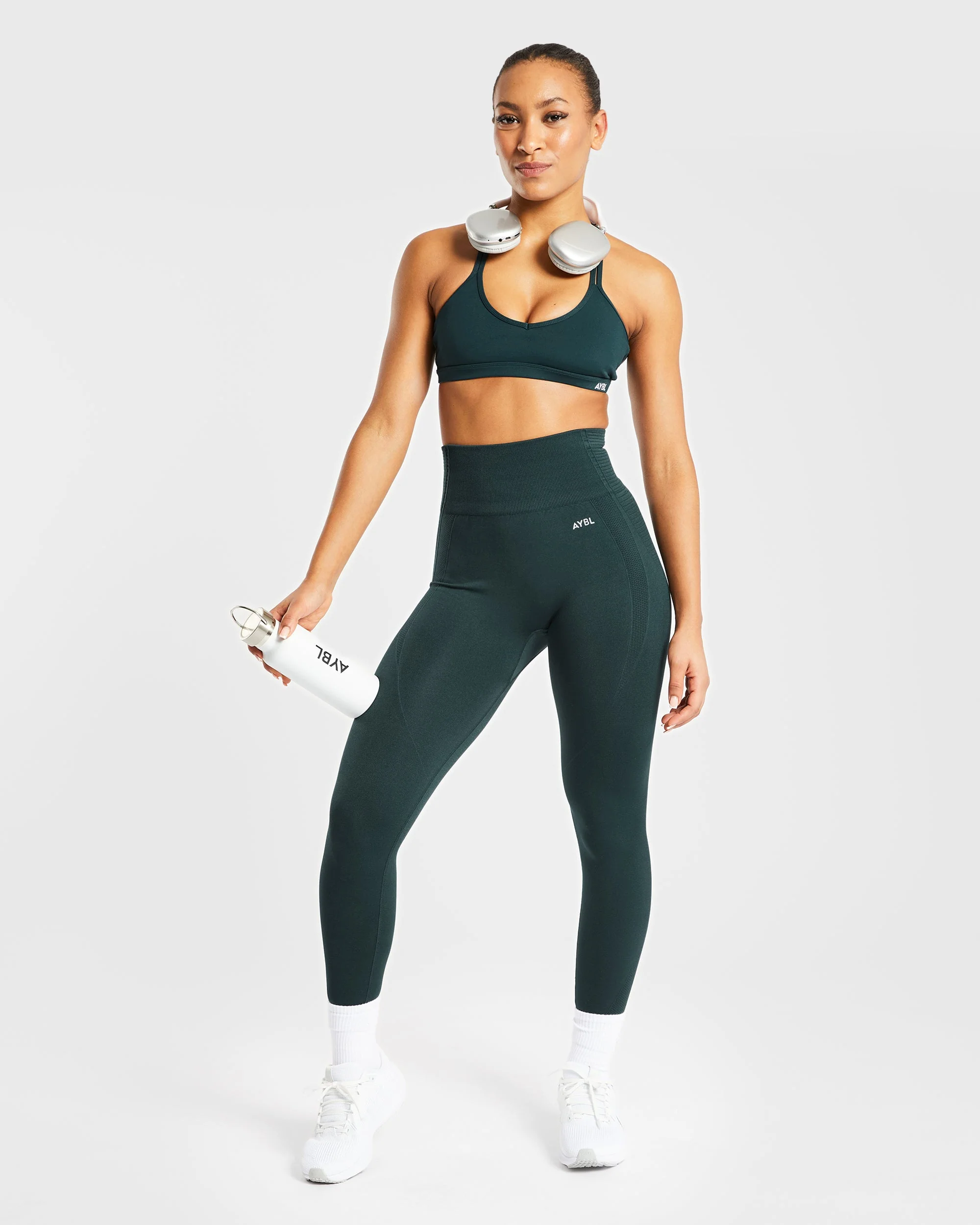 Essential Strappy Sports Bra - Forest Vert - Image 7