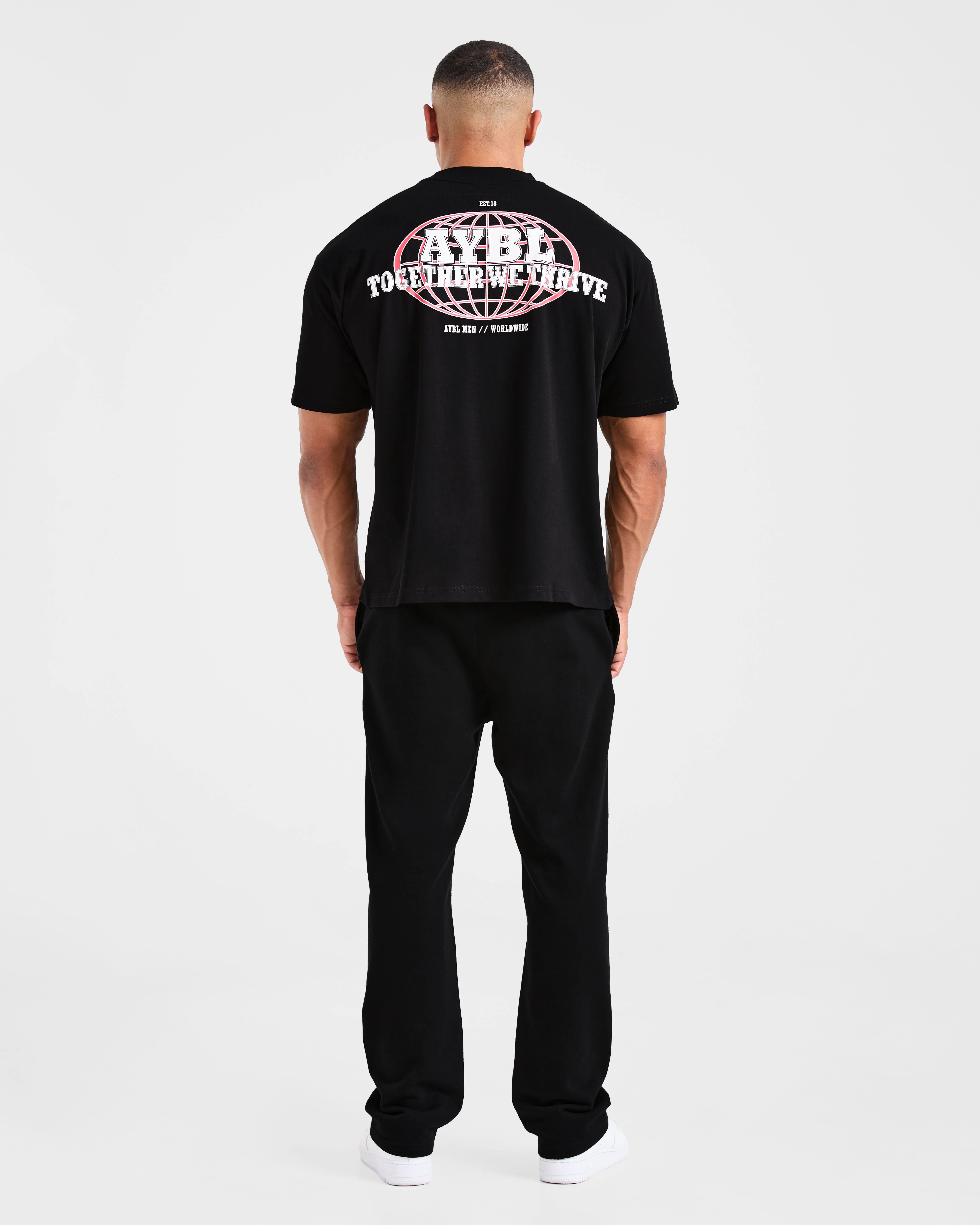 Global Oversized T Shirt - Noir/Rouge - Image 4