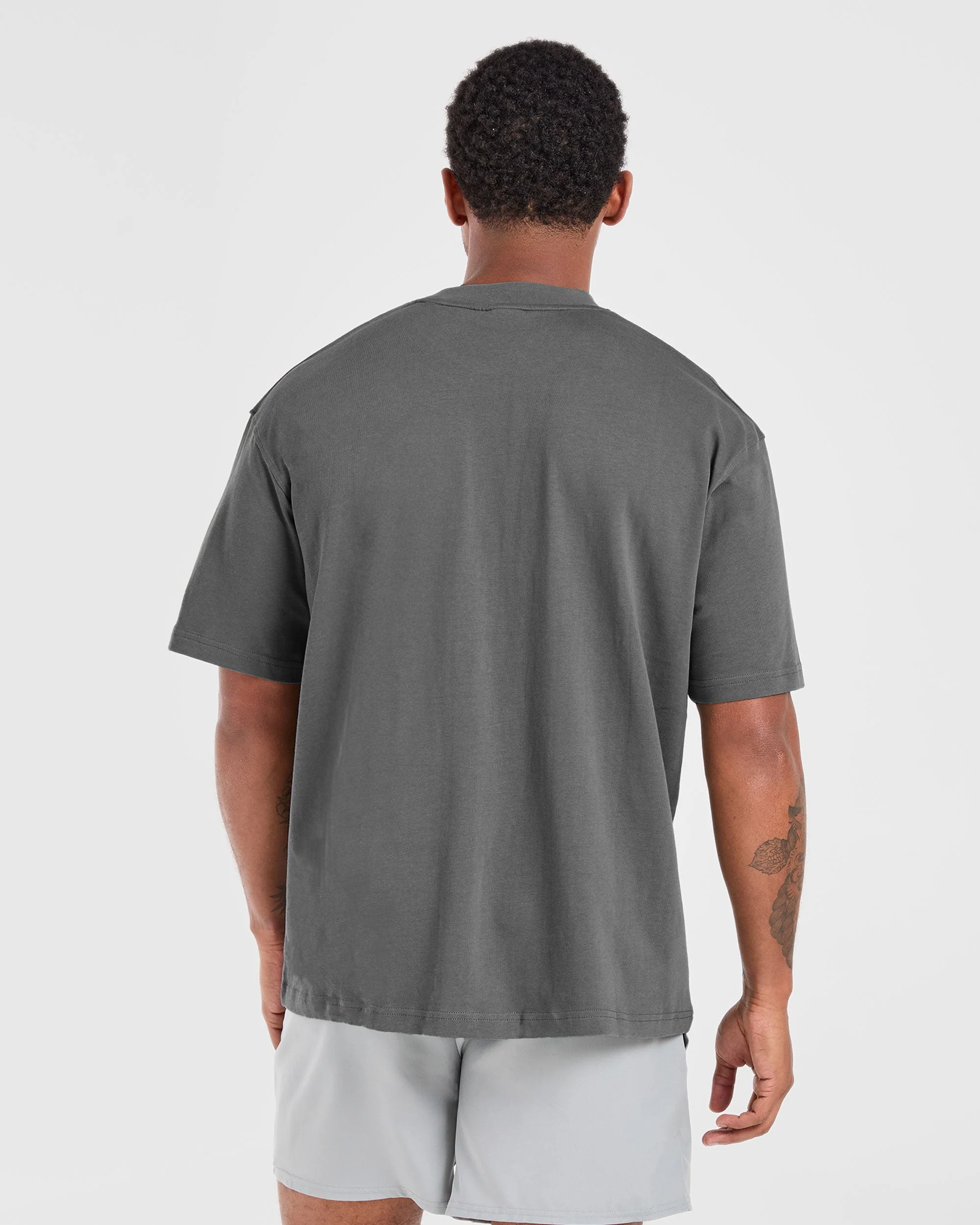 Lift Club Oversized T Shirt - Charcoal - Image 2