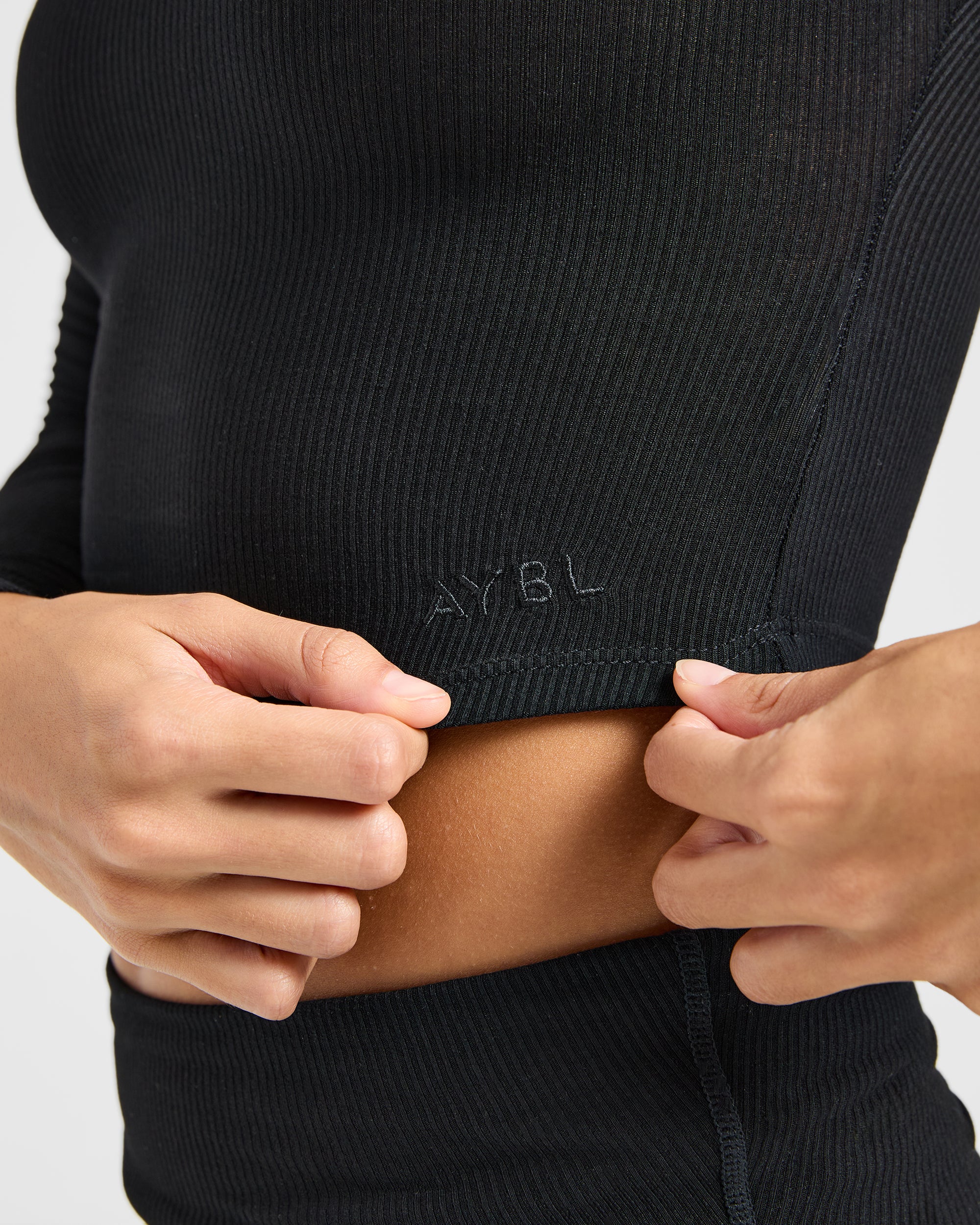 Lounge Ribbed Long Sleeve - Noir - Image 5