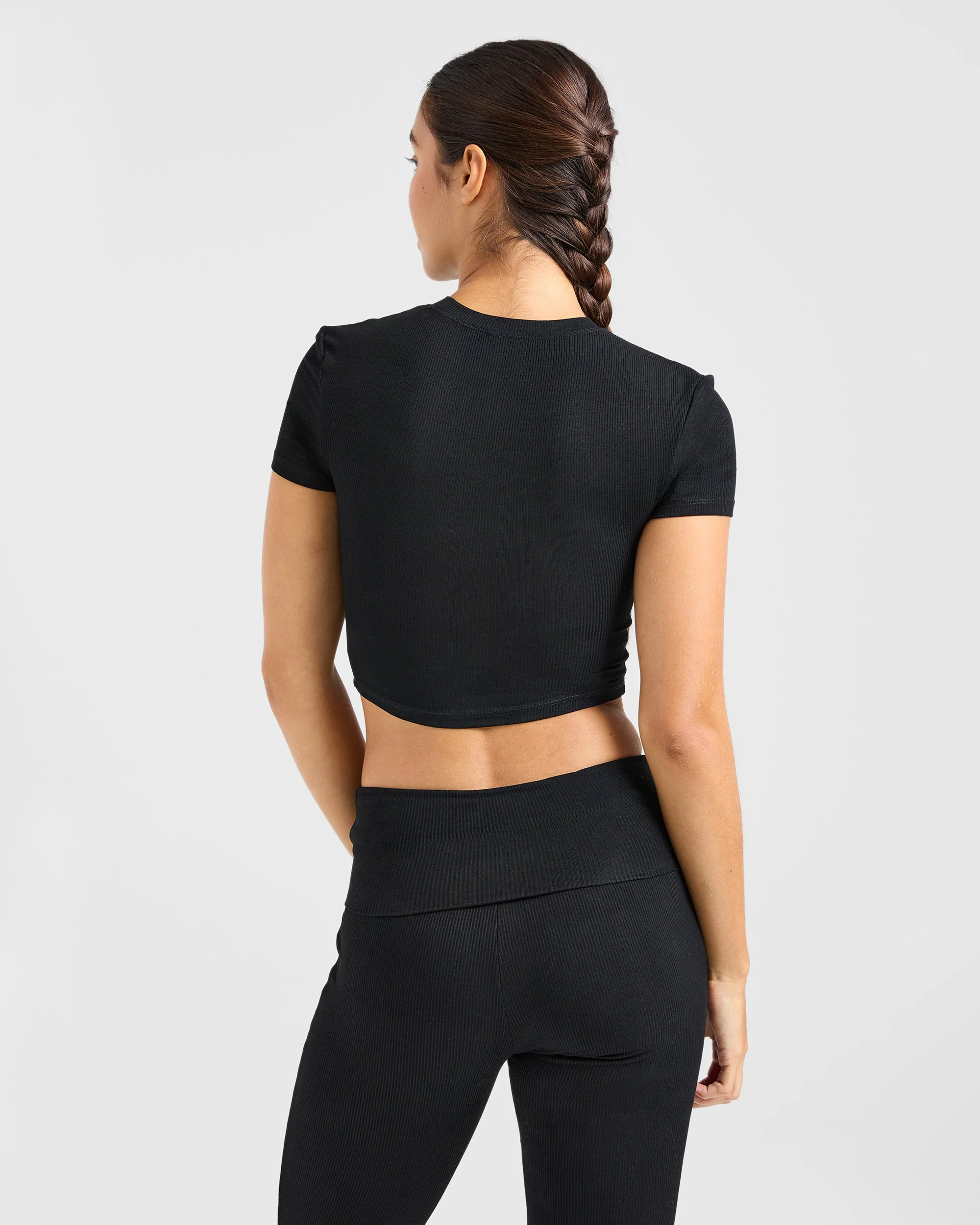 Lounge Ribbed T Shirt - Noir - Image 2