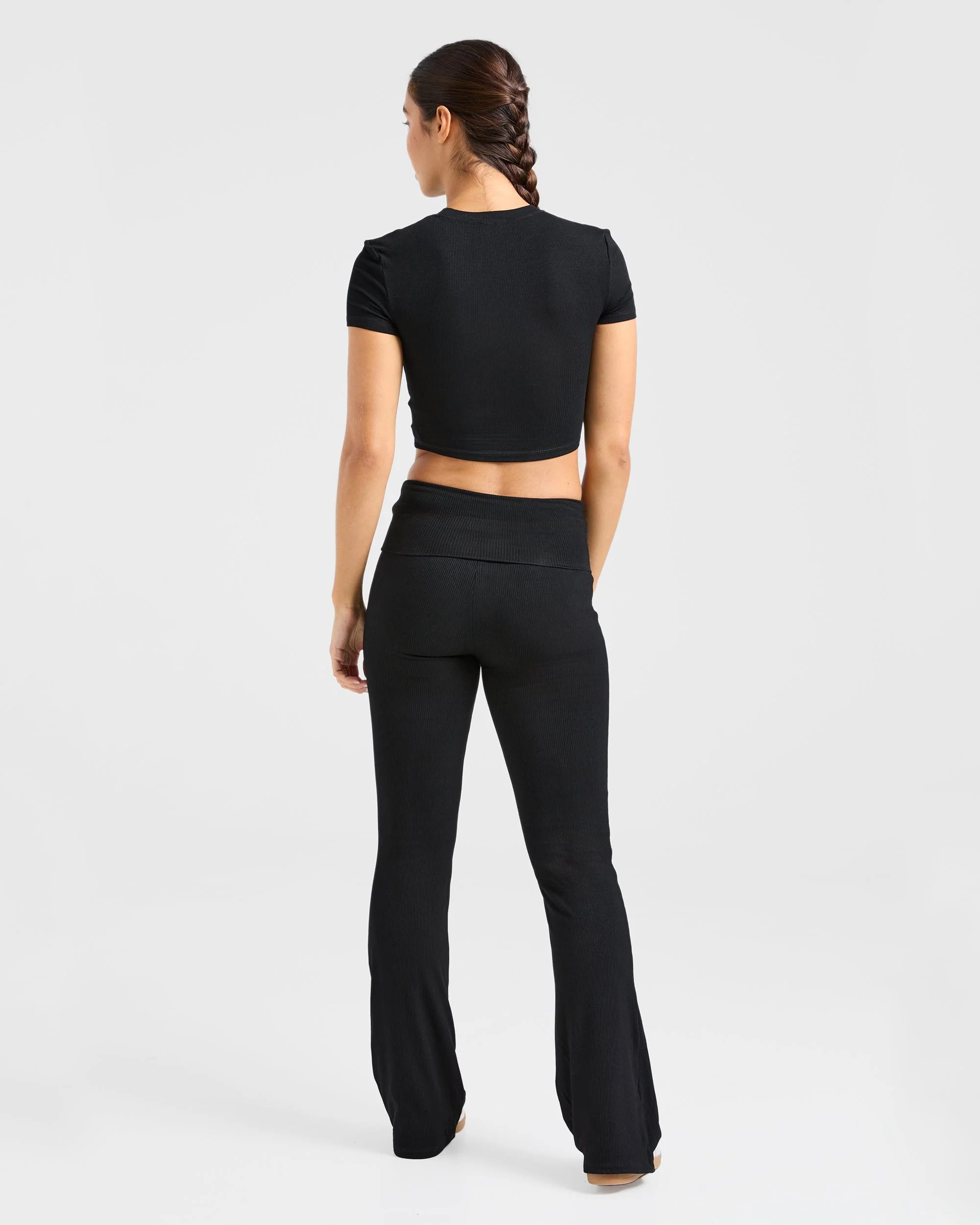 Lounge Ribbed T Shirt - Noir - Image 4