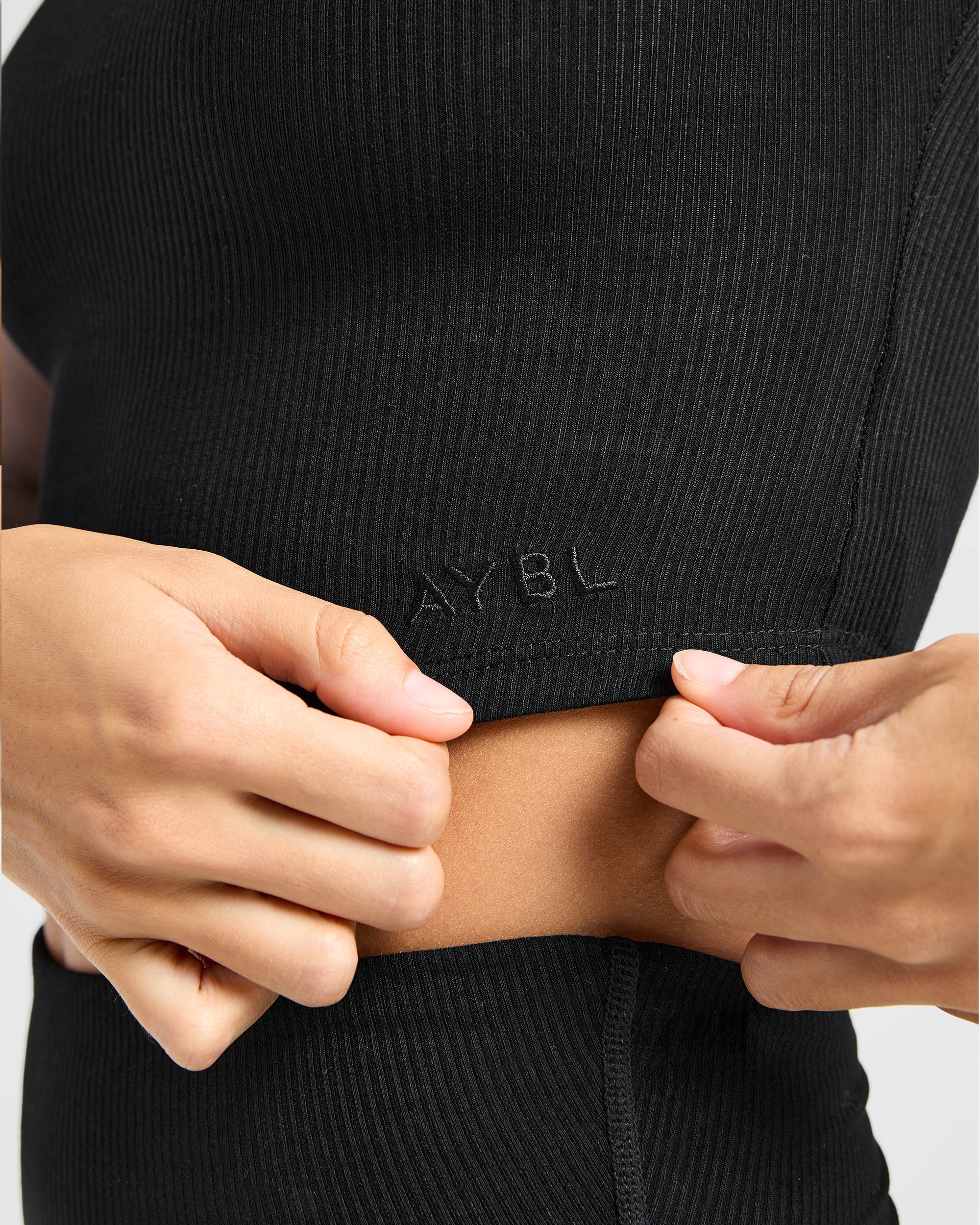 Lounge Ribbed T Shirt - Noir - Image 5