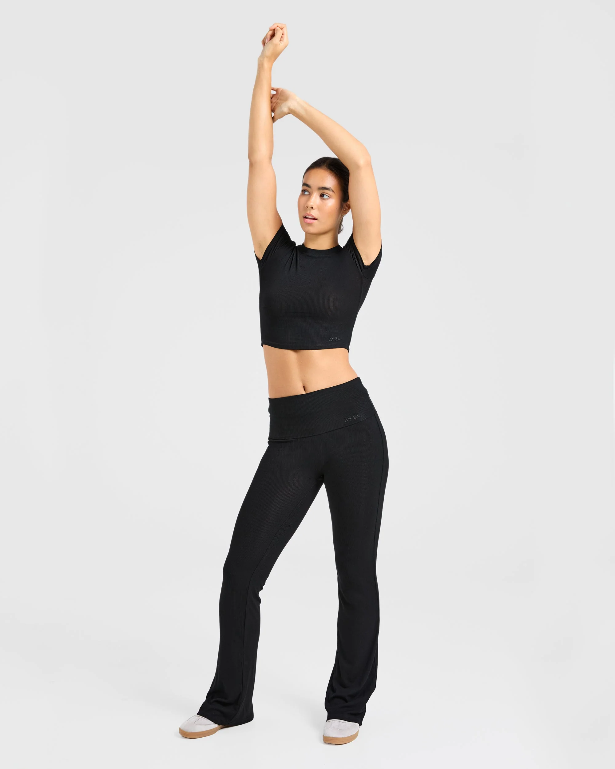 Lounge Ribbed T Shirt - Noir - Image 8