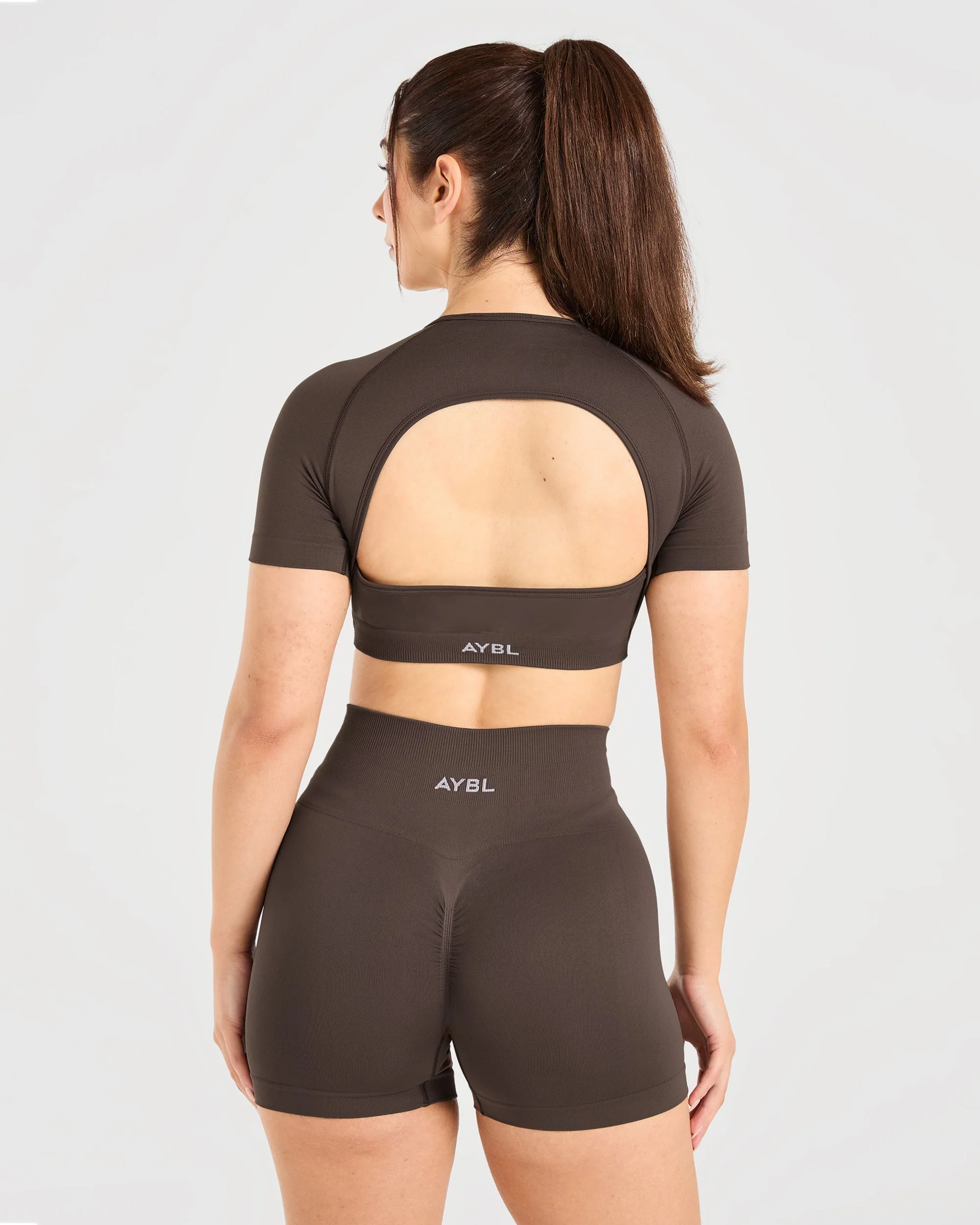 Power Seamless Crop Top - Chestnut Brun - Image 2