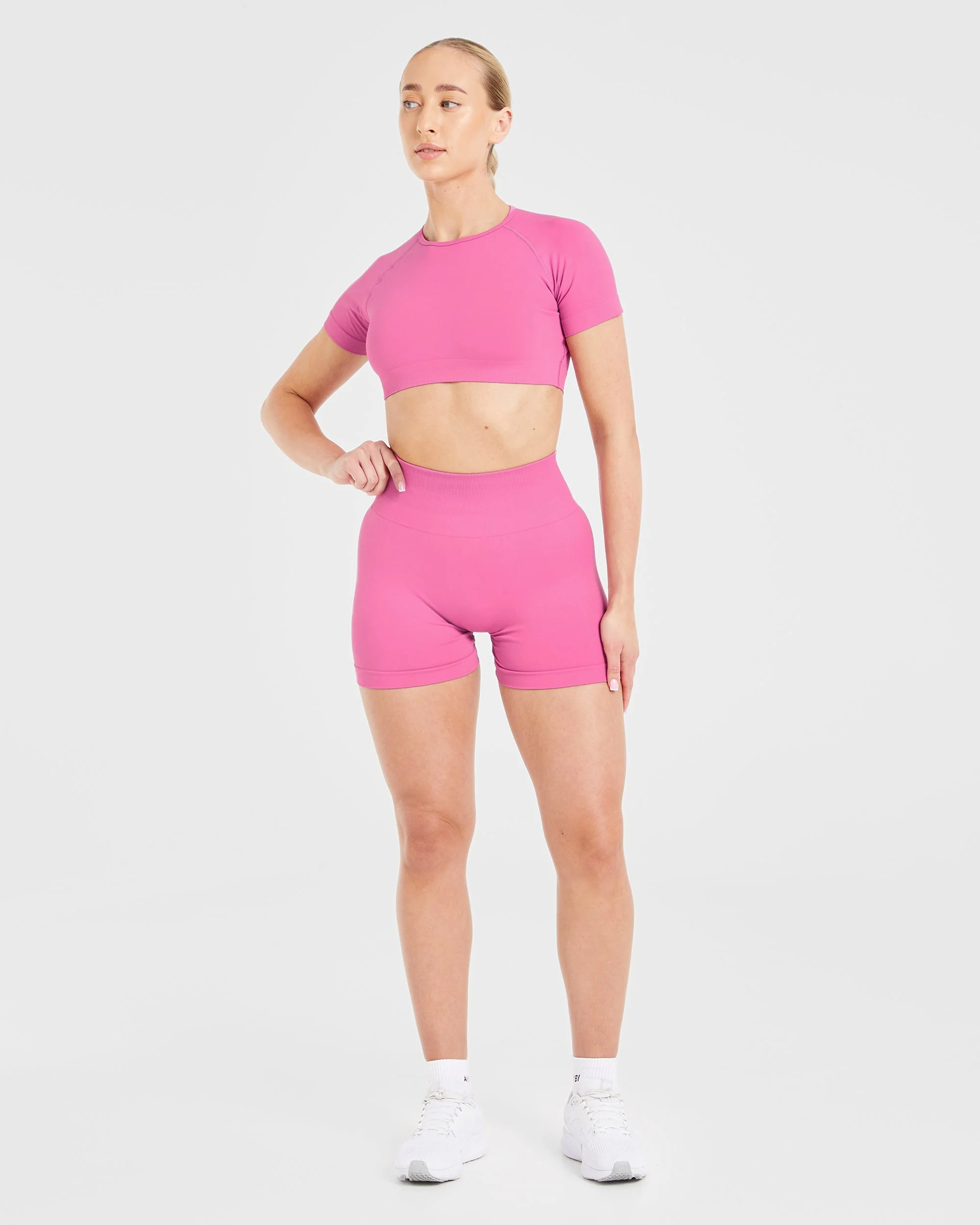 Power Seamless Crop Top - Rose - Image 3