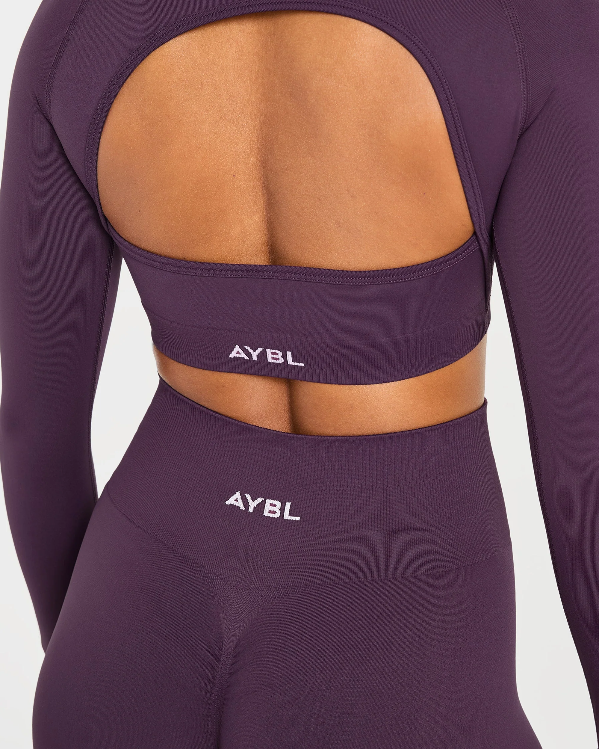 Power Seamless Long Sleeve Crop Top - Grape Wine - Image 6