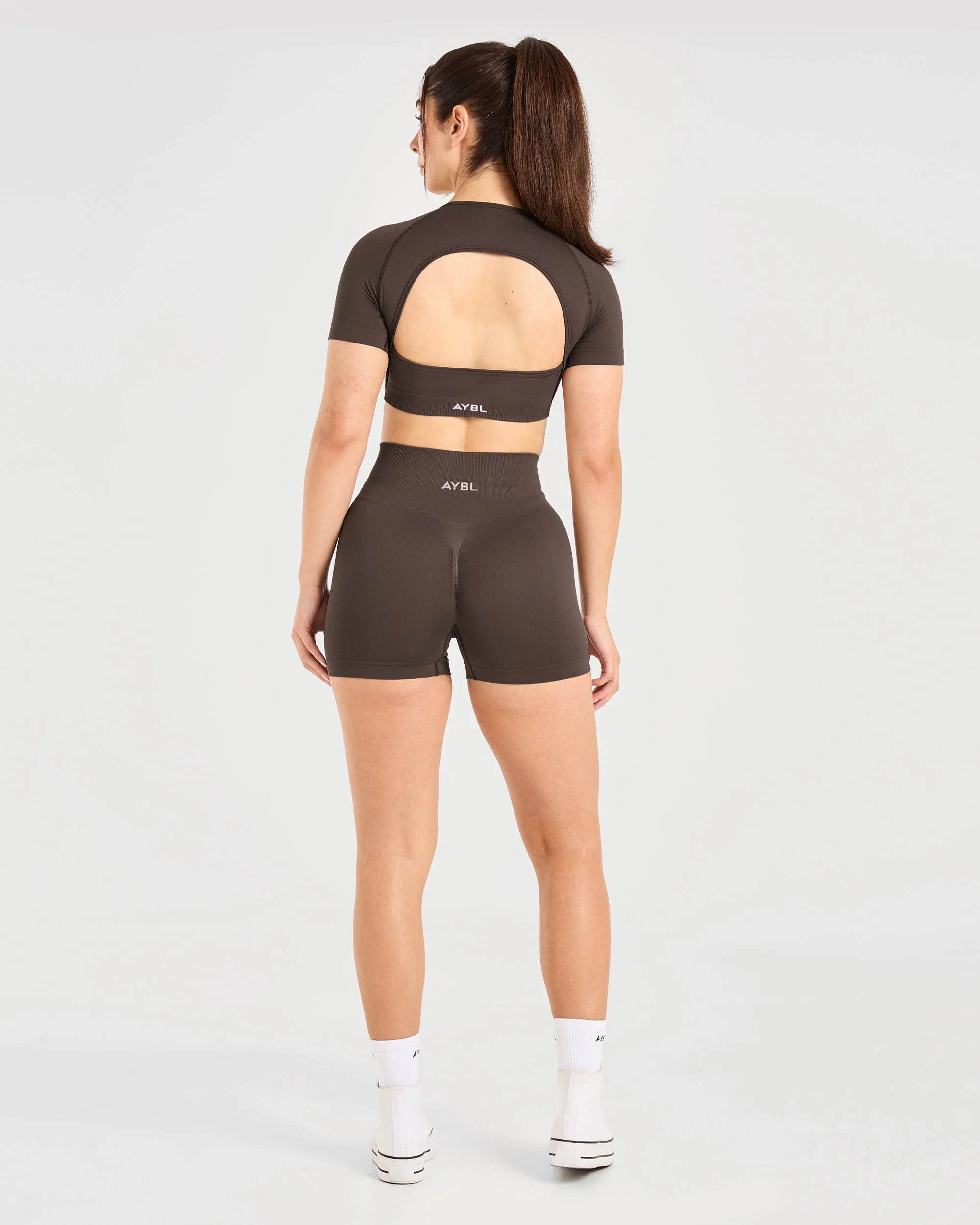 Power Seamless Shorts - Chestnut Brun - Image 4