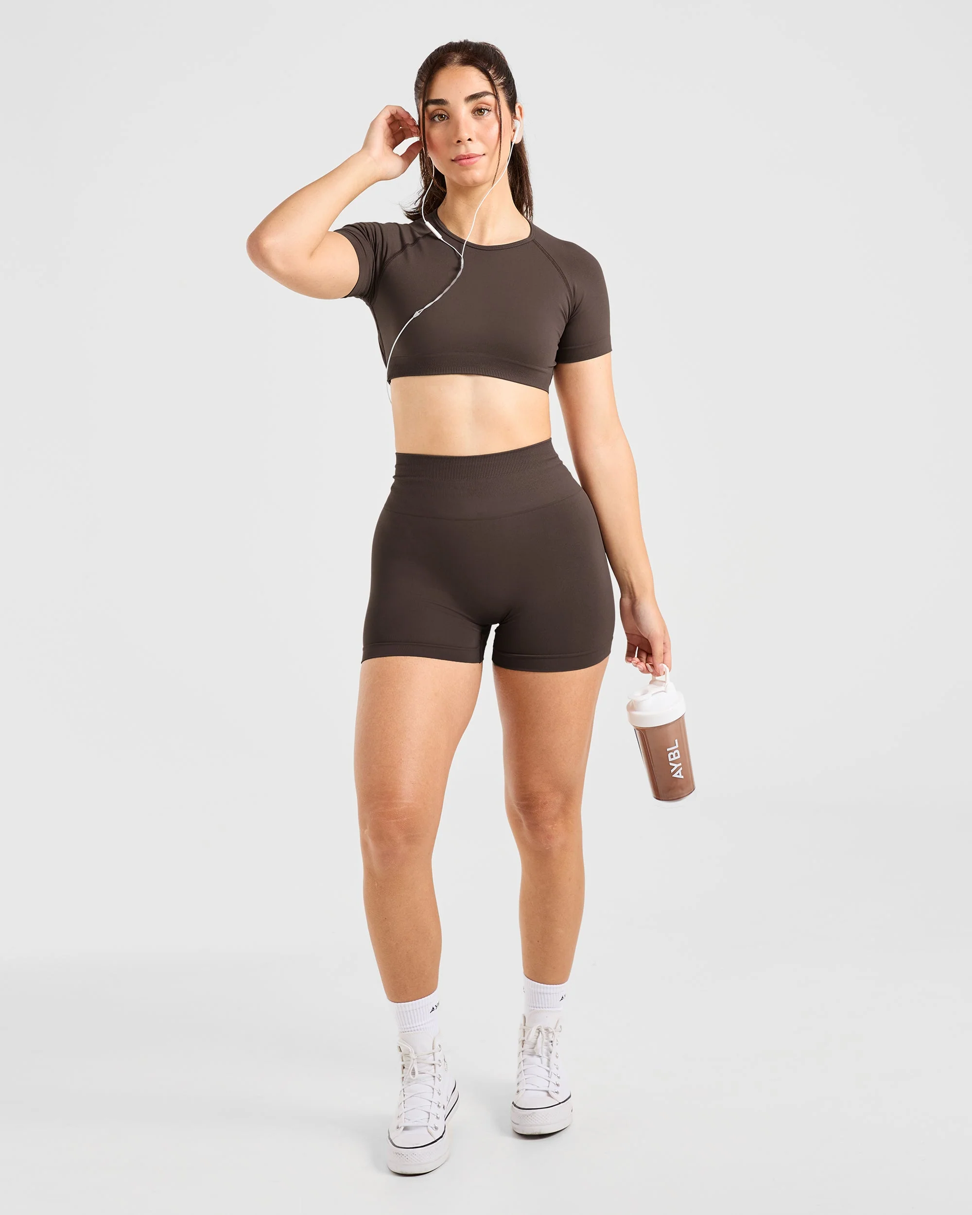 Power Seamless Shorts - Chestnut Brun - Image 8