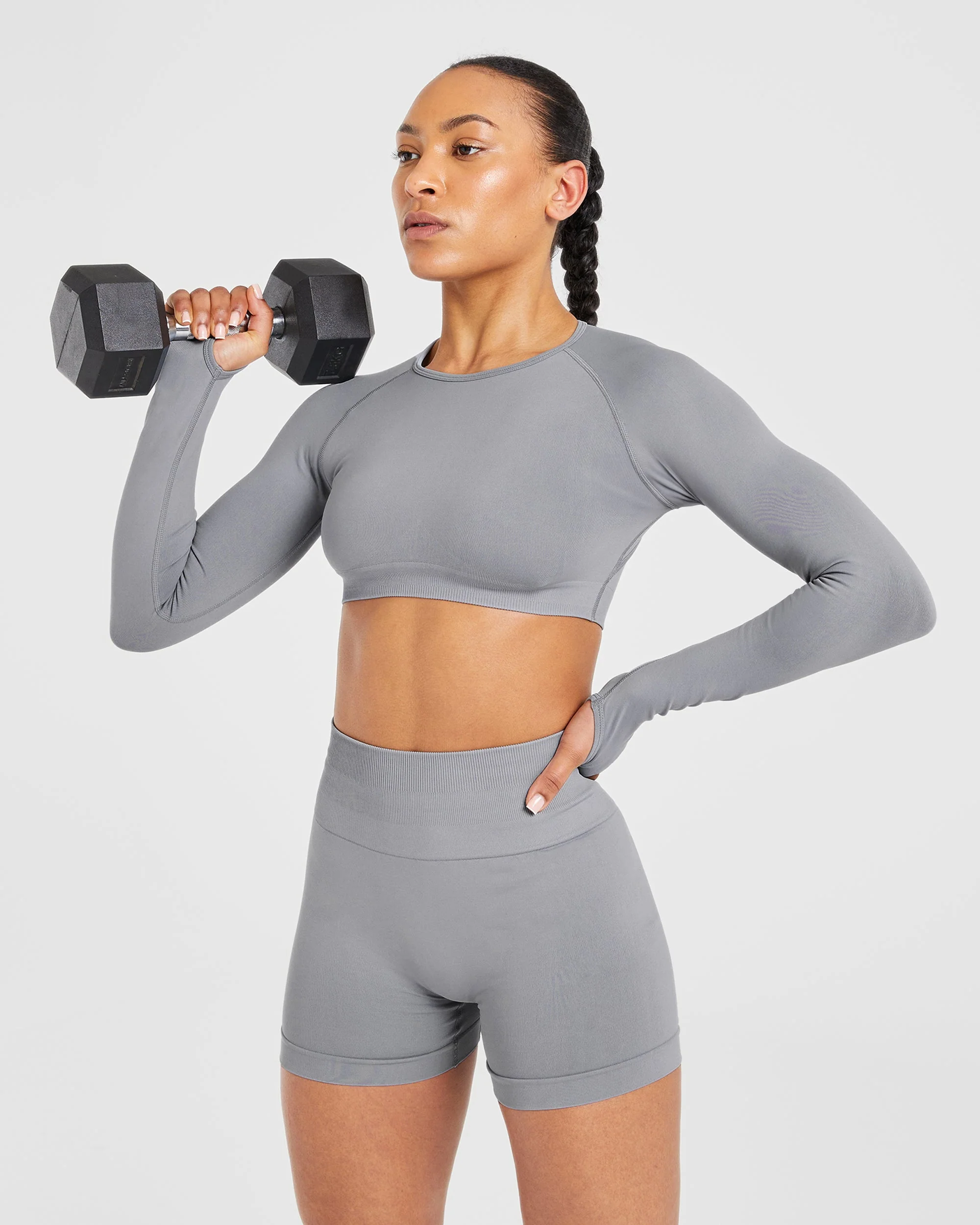 Power Seamless Shorts - Gris - Image 7