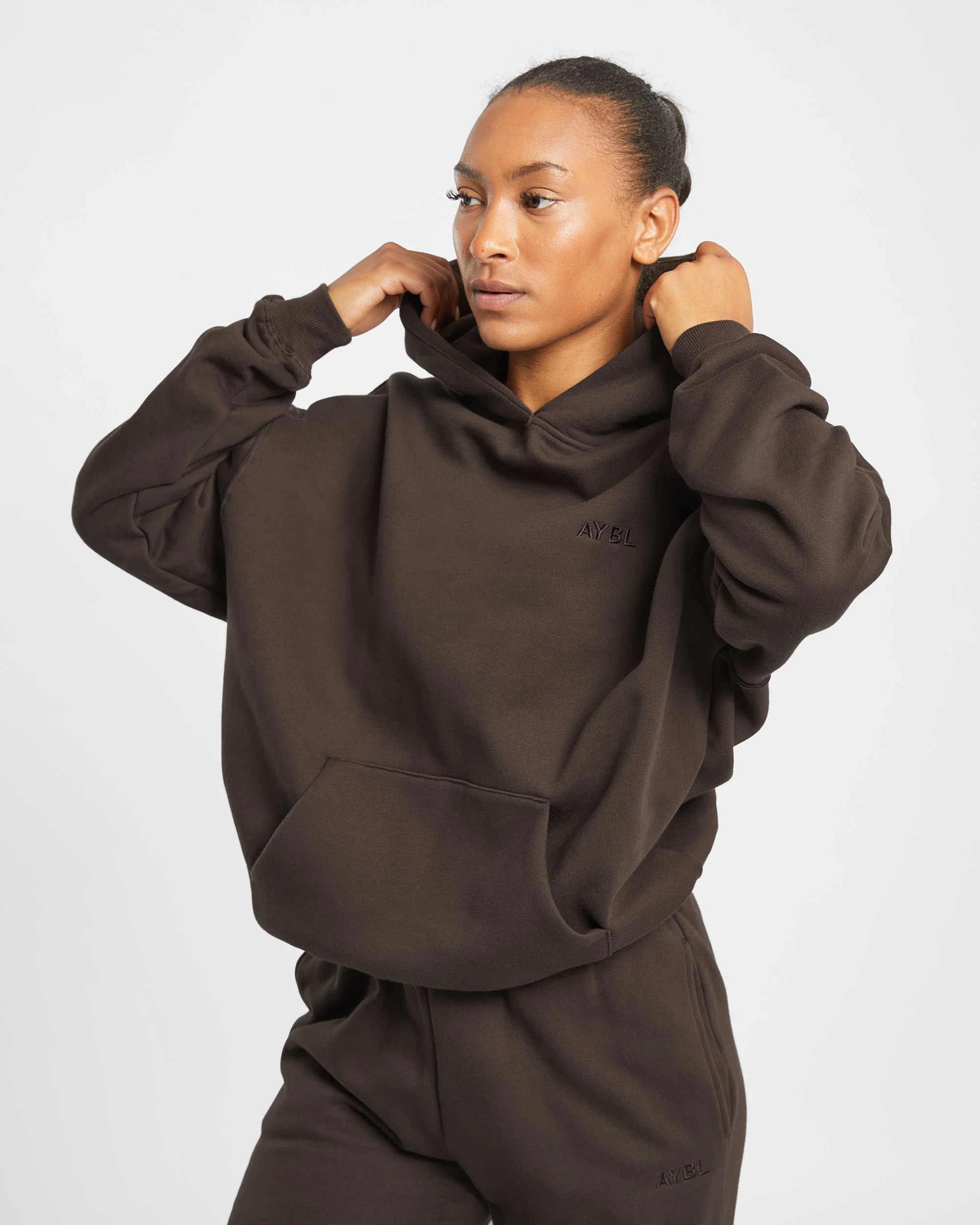 Premium Oversized Hoodie - Coffee Marron - Image 8