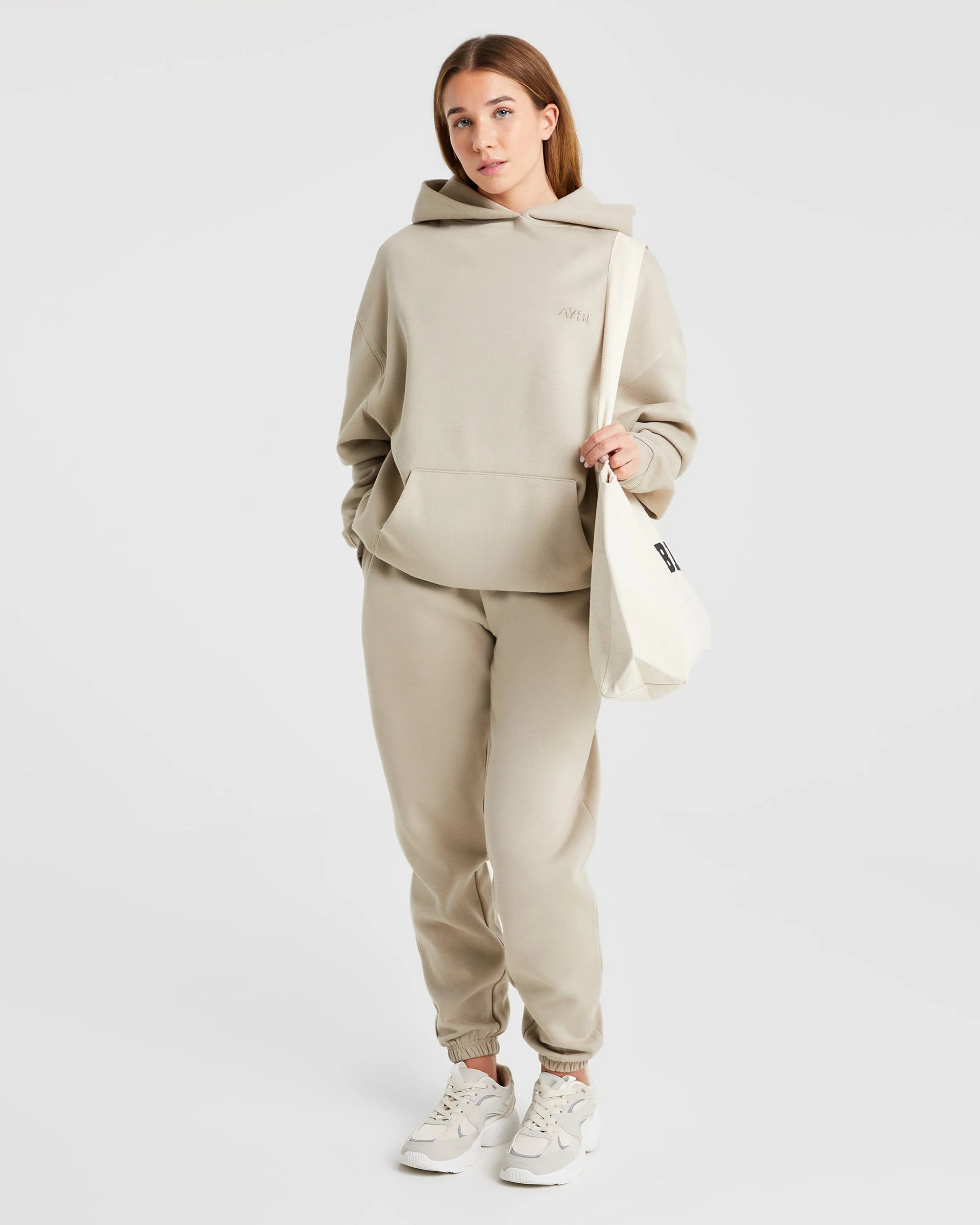 Premium Oversized Hoodie - Light Taupe - Image 7