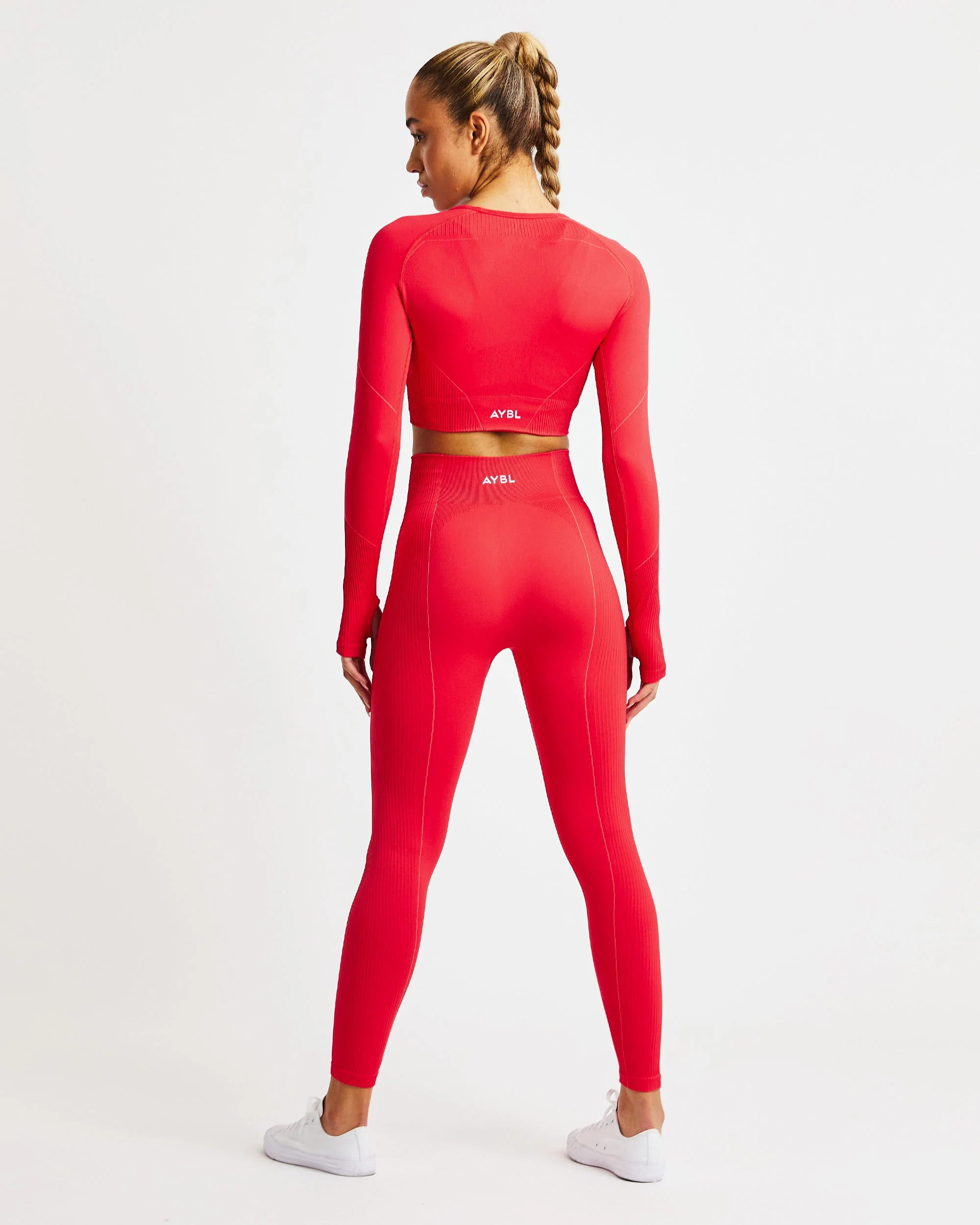 Reflex Seamless Long Sleeve Crop Top - Rouge - Image 4