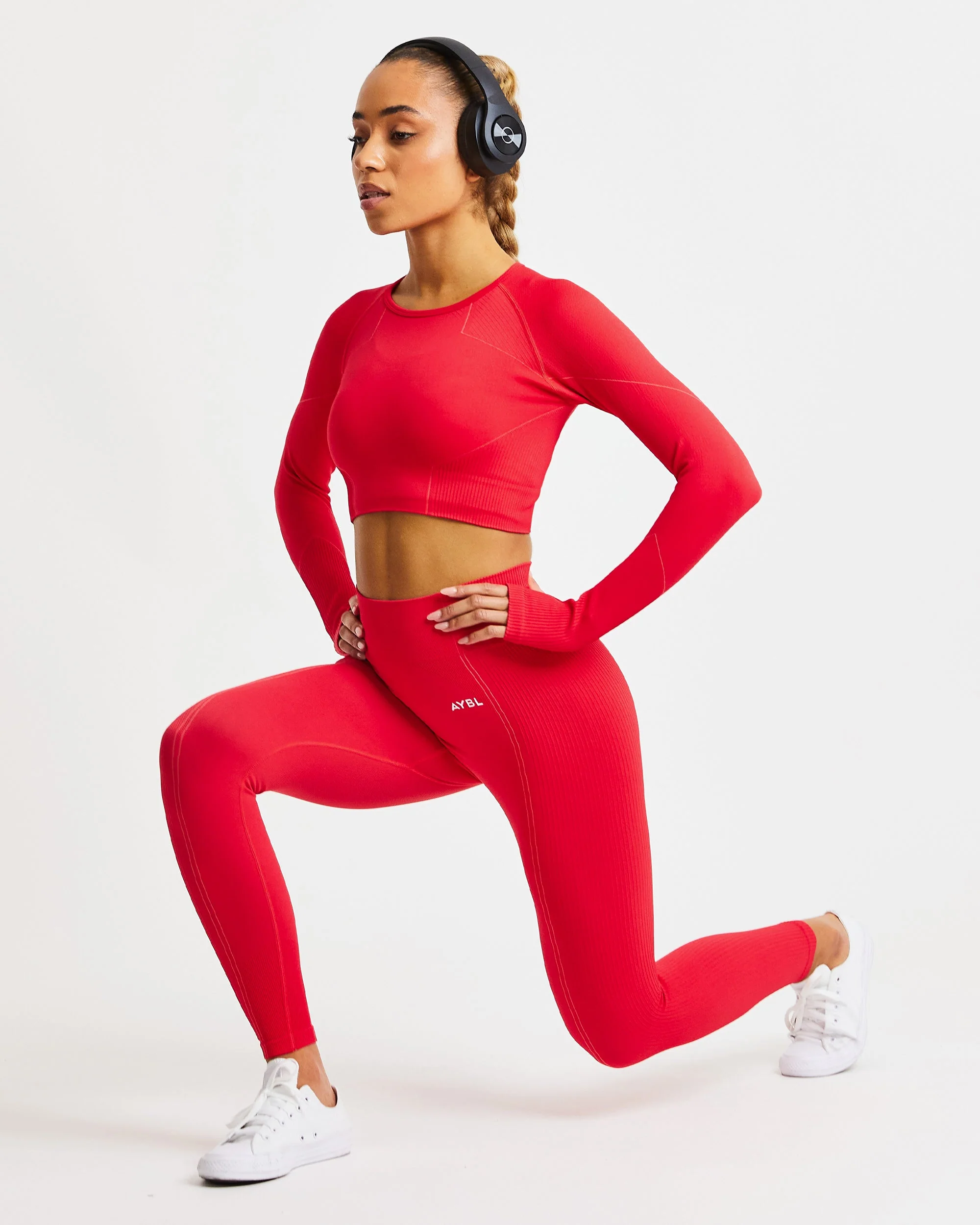 Reflex Seamless Long Sleeve Crop Top - Rouge - Image 7