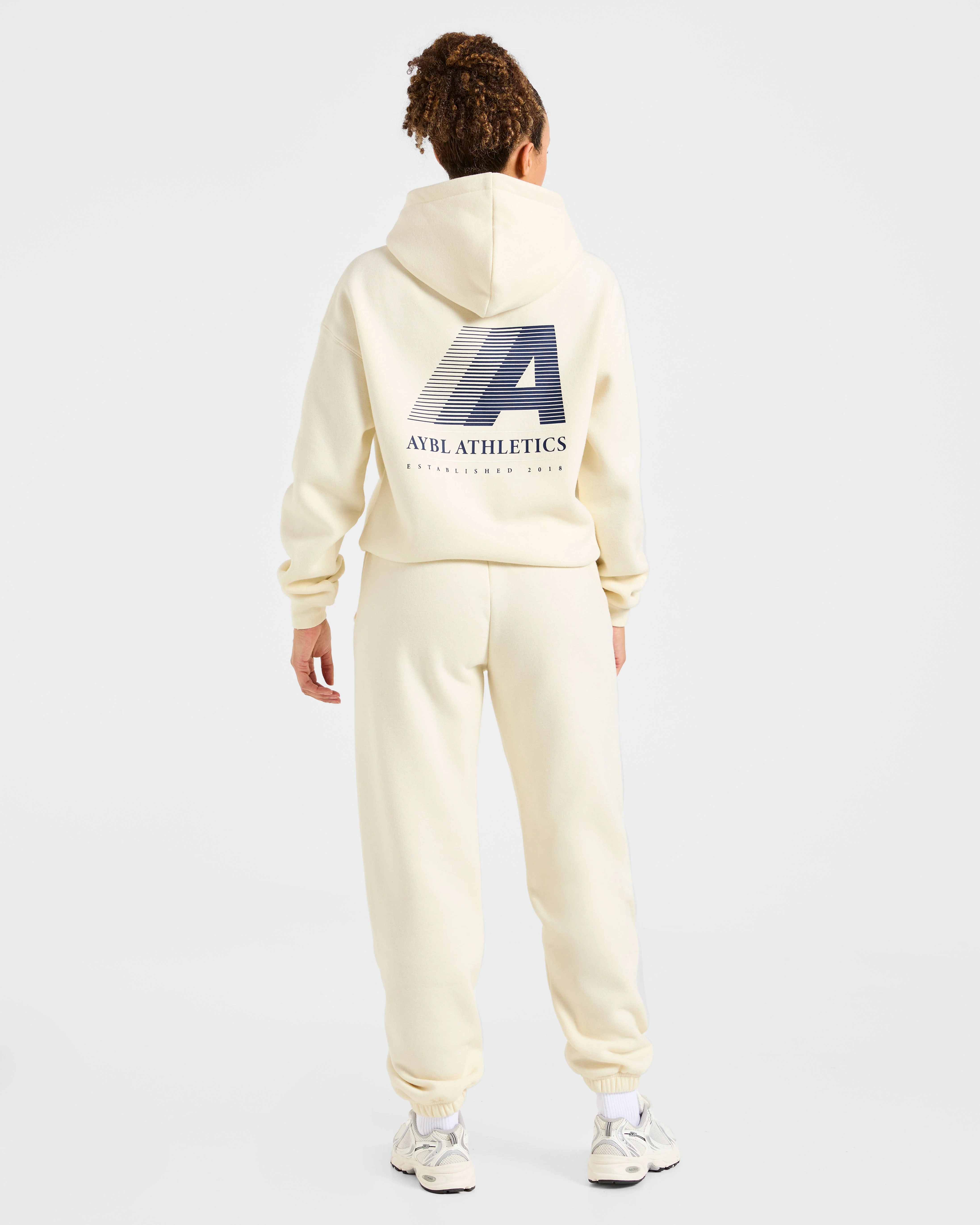 Retro Athletics Oversized Joggers - Butter Jaune/Navy - Image 4
