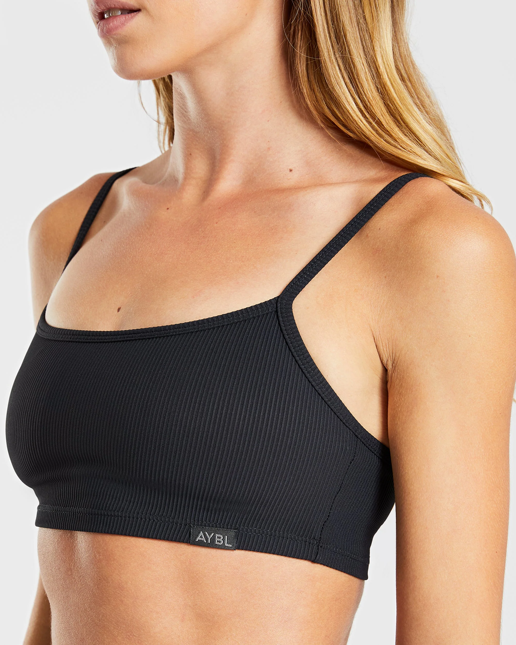 Sculpt Ribbed Bralet - Noir - Image 5
