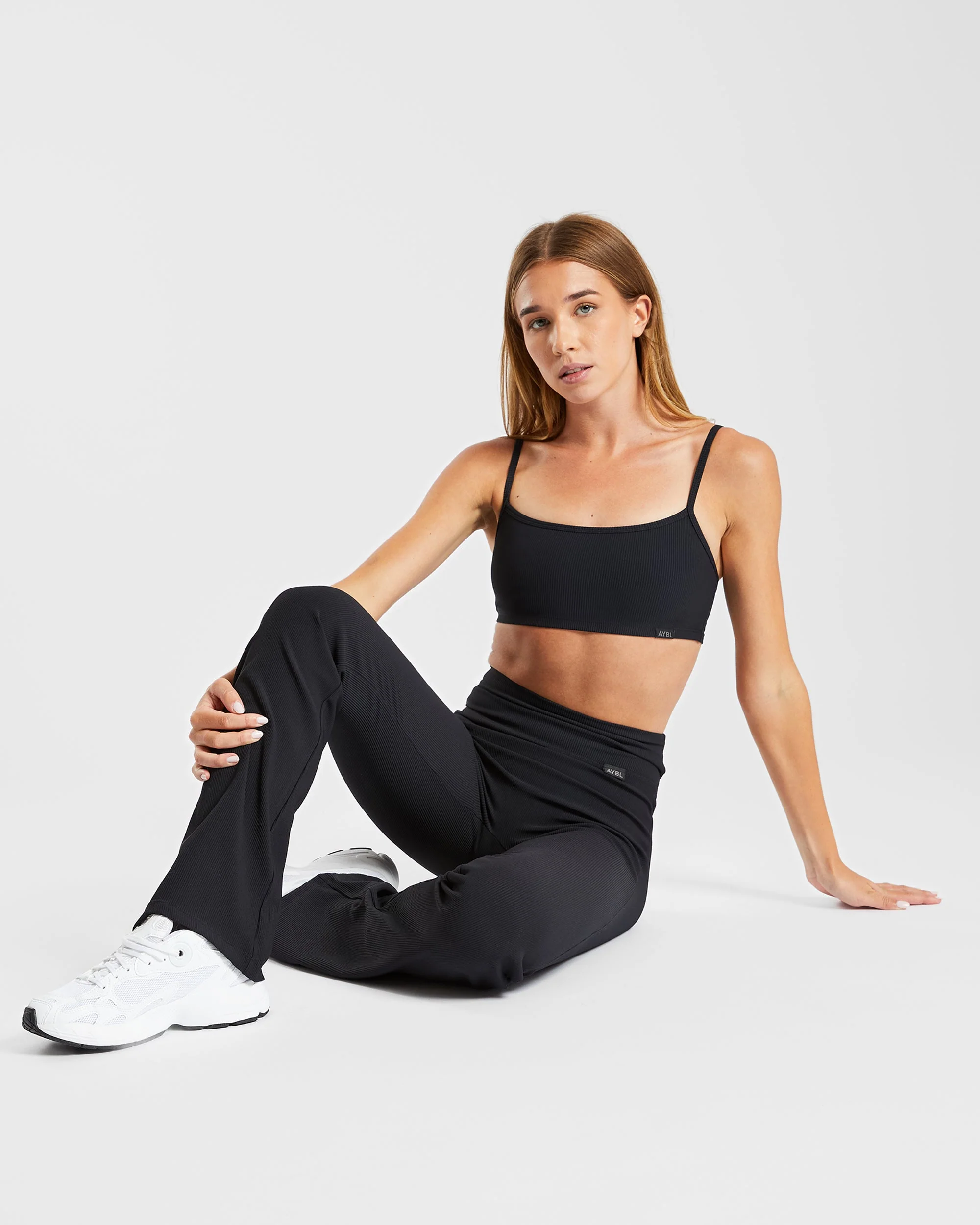 Sculpt Ribbed Bralet - Noir - Image 8