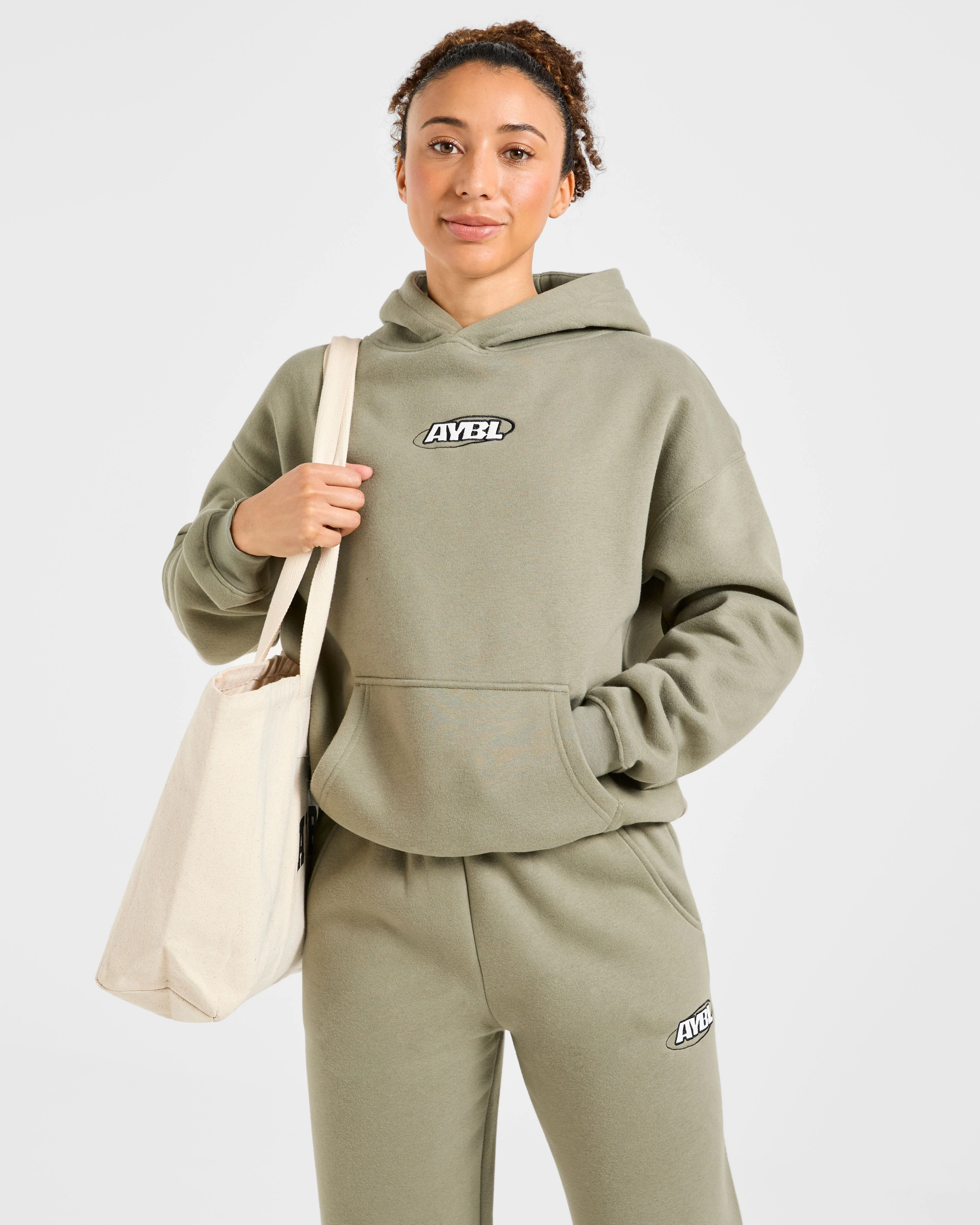 Sports Essentials Oversized Hoodie - Muted Olive - Image 8