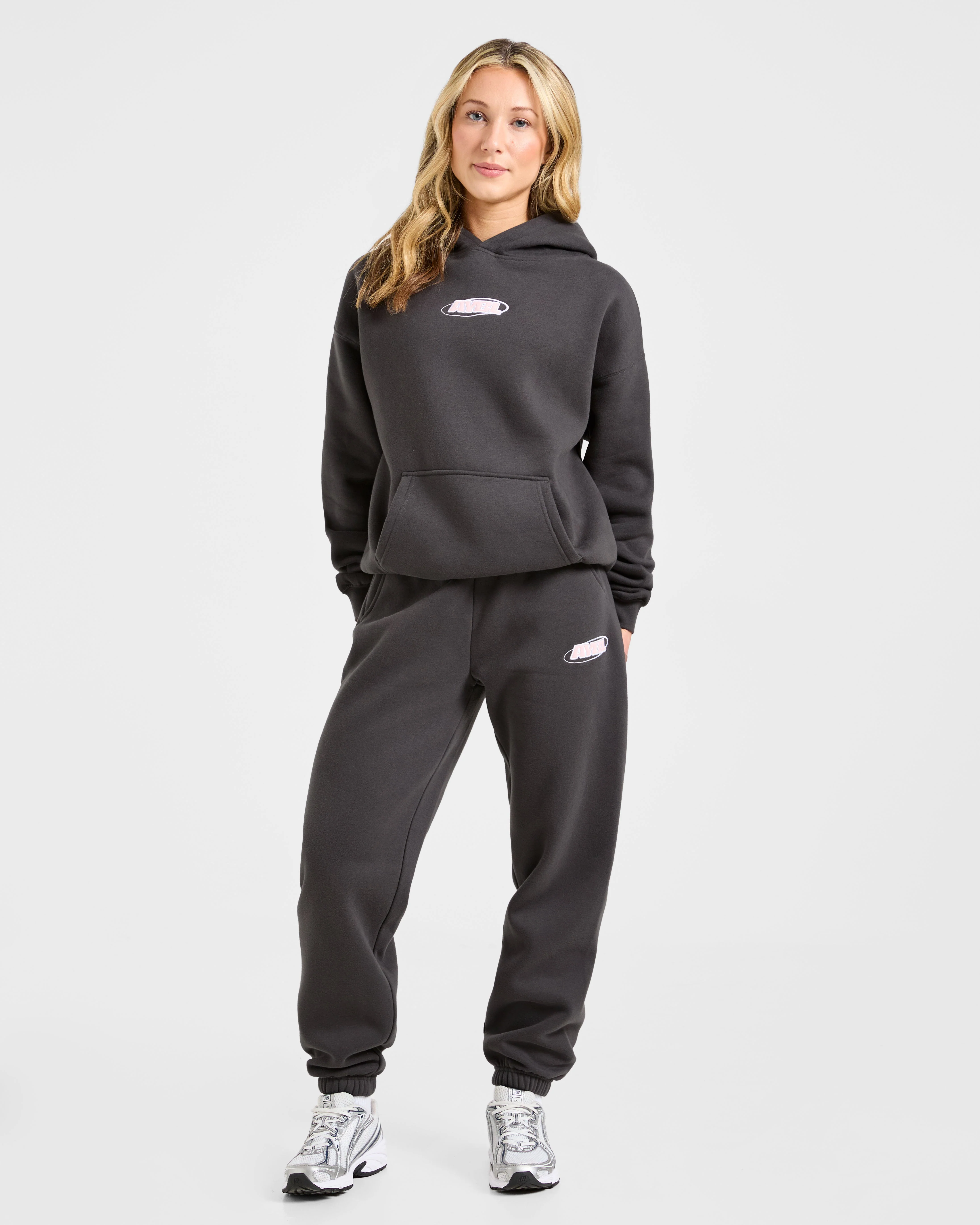 Sports Essentials Oversized Joggers - Charcoal/Rose - Image 3